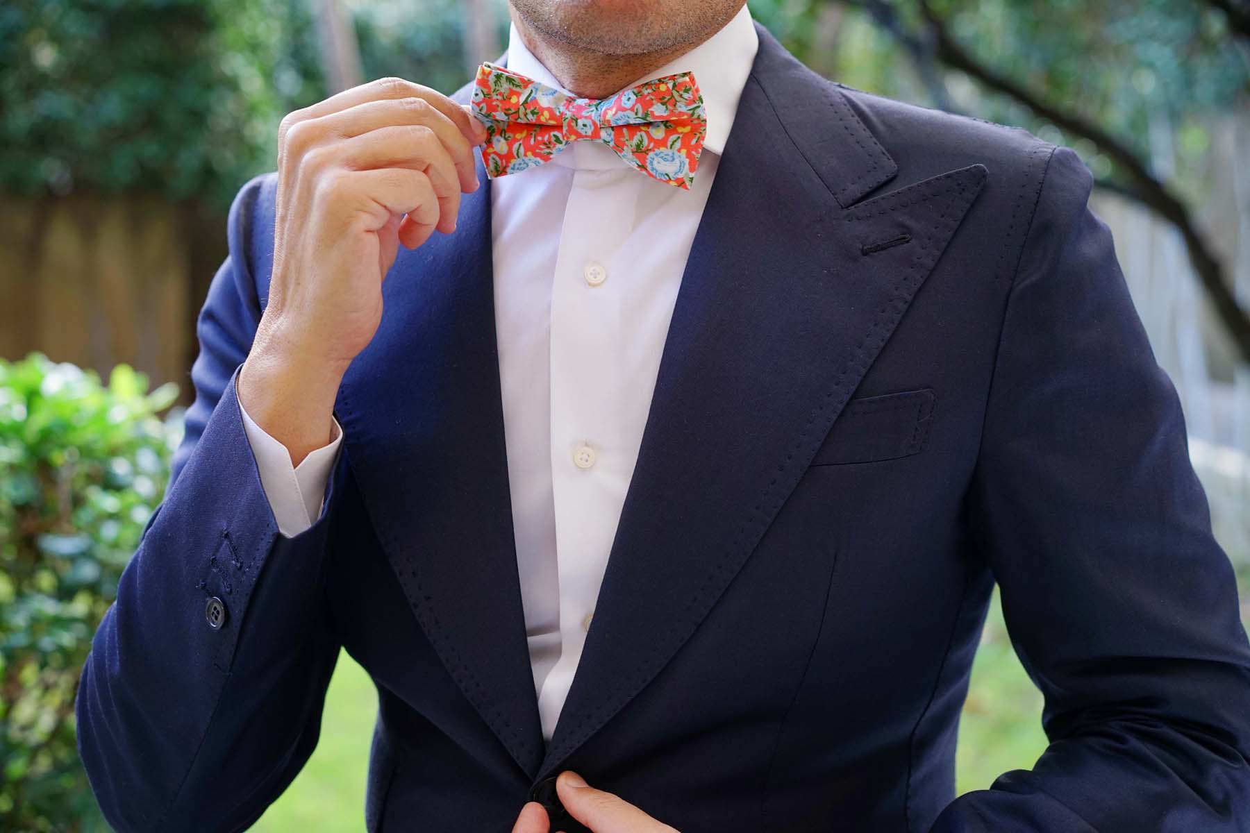 Cayman Island Floral Bow Tie