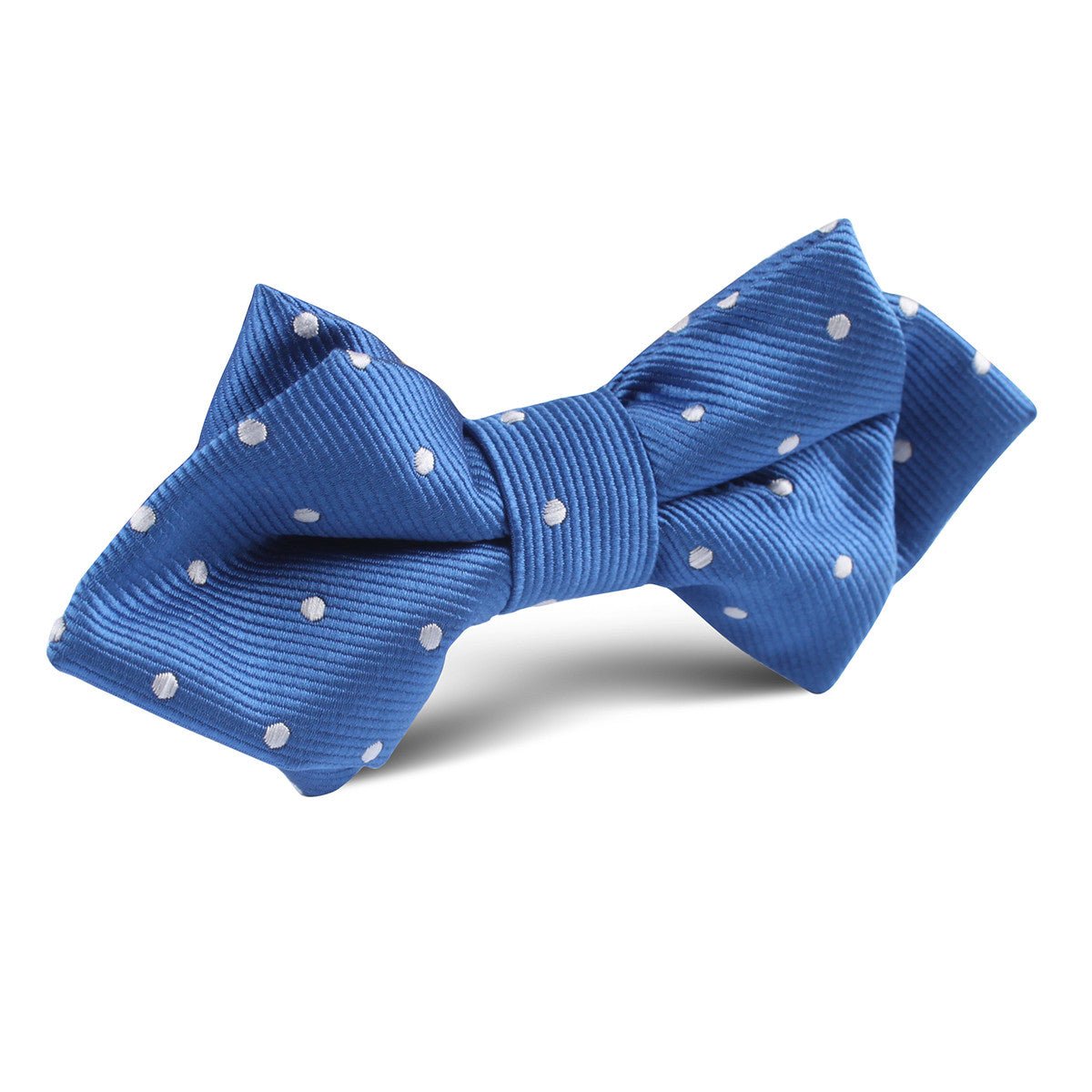 Royal Blue with White Polka Dots Diamond Bow Tie