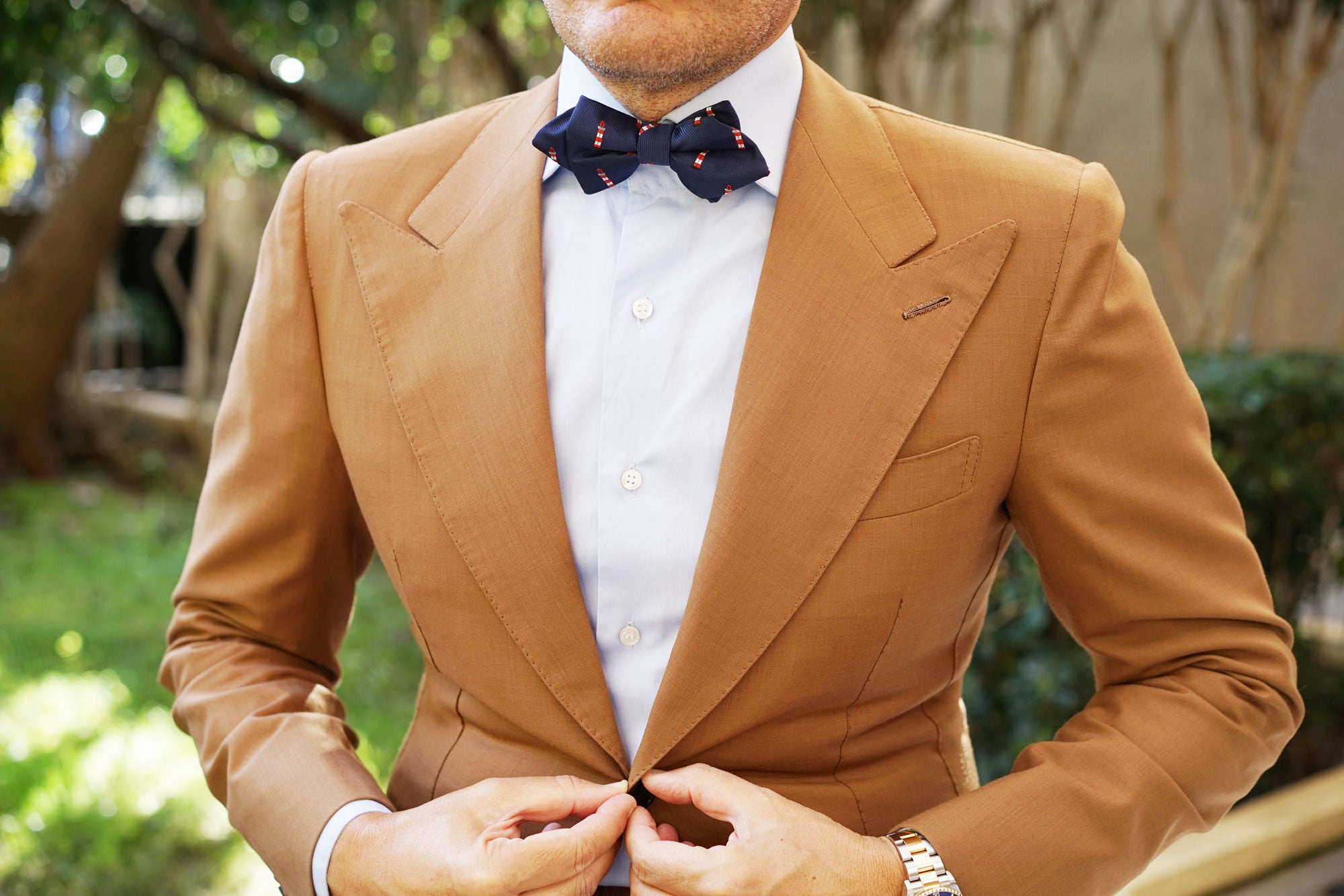 Nautical Lighthouse Diamond Bow Tie