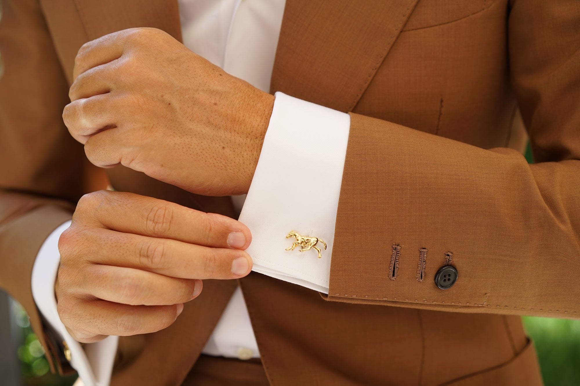 Golden Racehorse Cufflinks