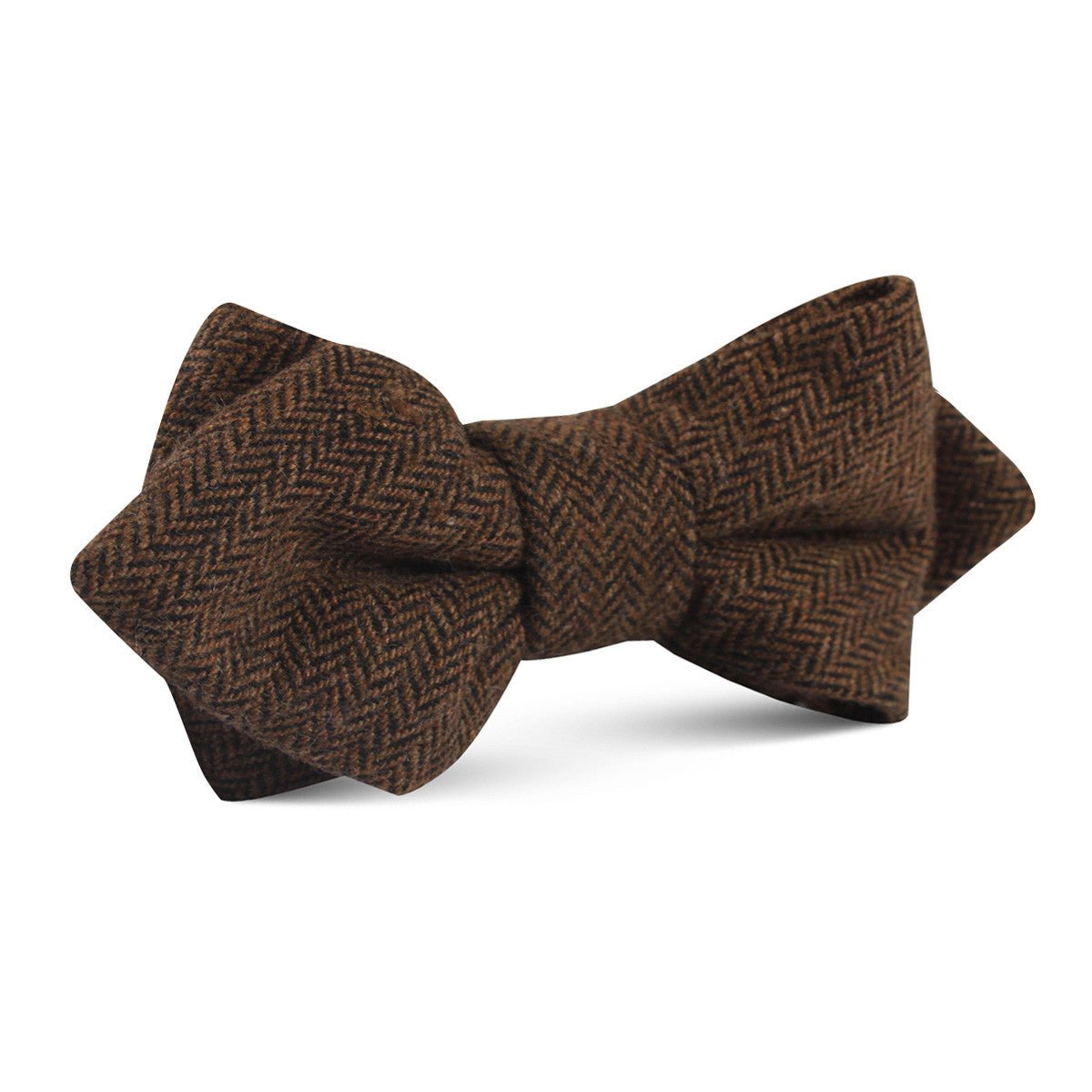 Cinnamon Herringbone Diamond Bow Tie