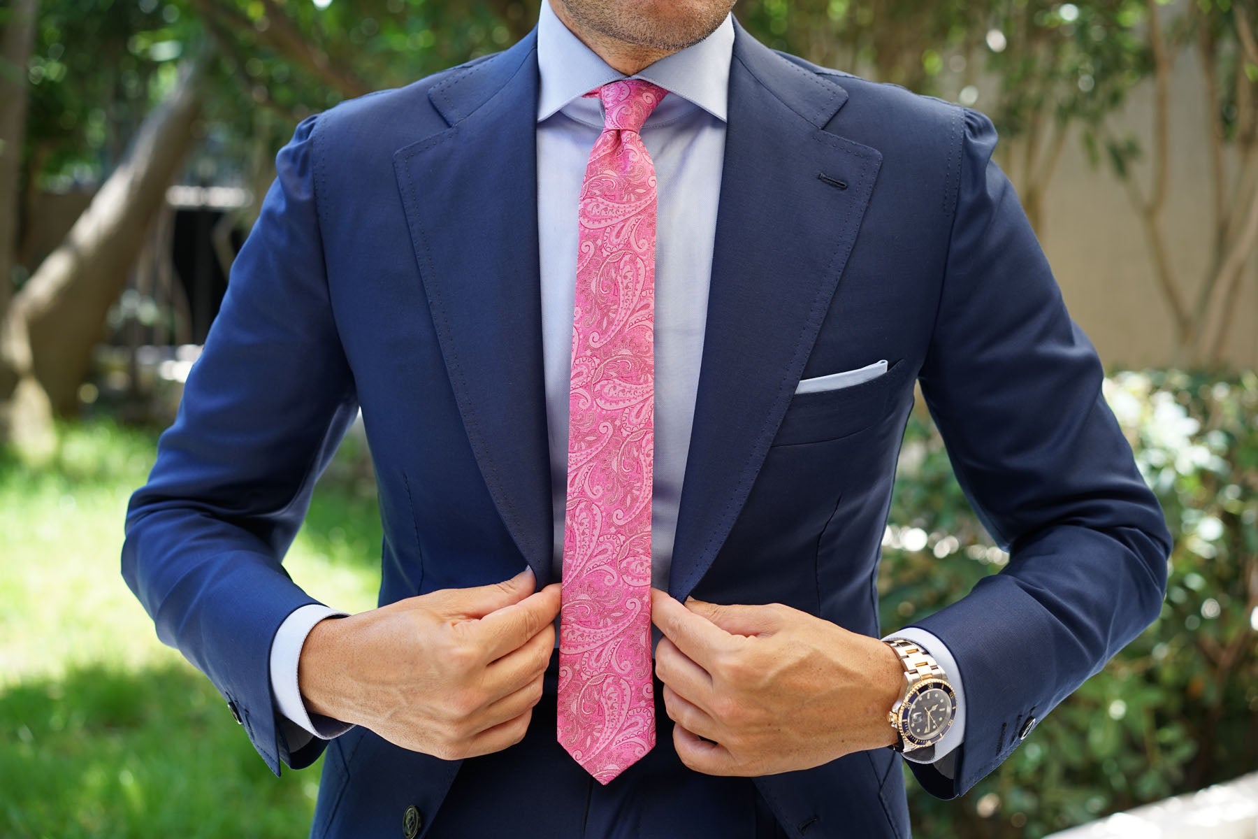 Paisley Pink - Skinny Tie