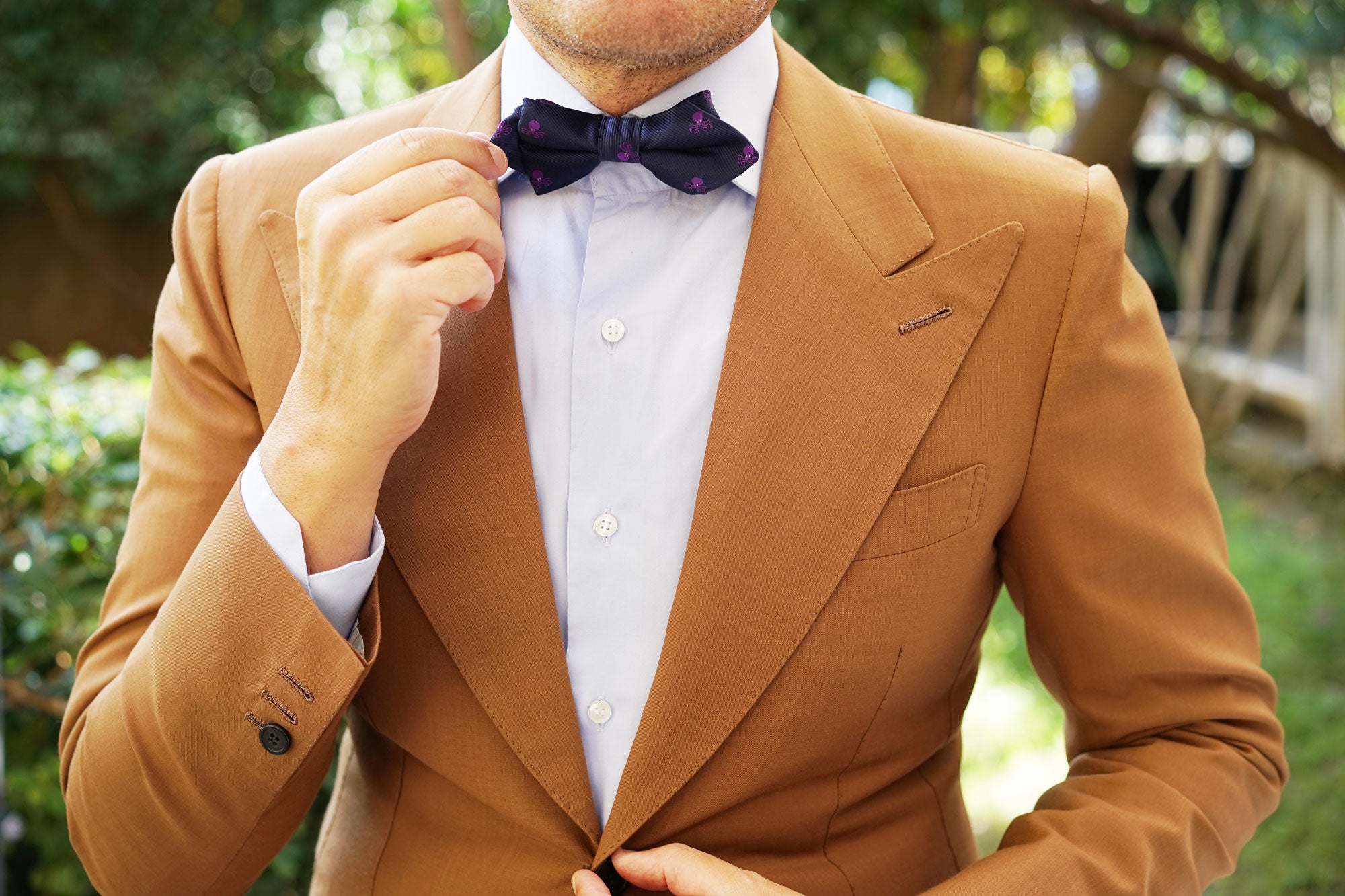 Purple Octopus Diamond Bow Tie