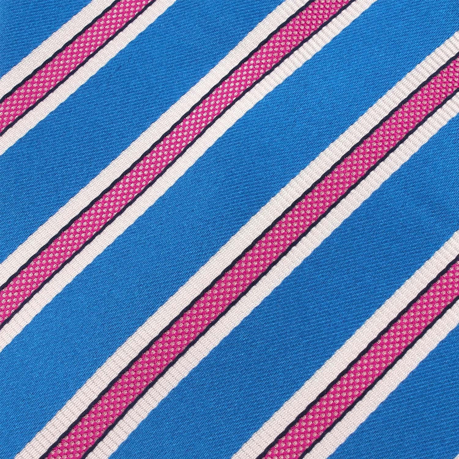 Light Blue Bow Tie Untied with Pink Stripes