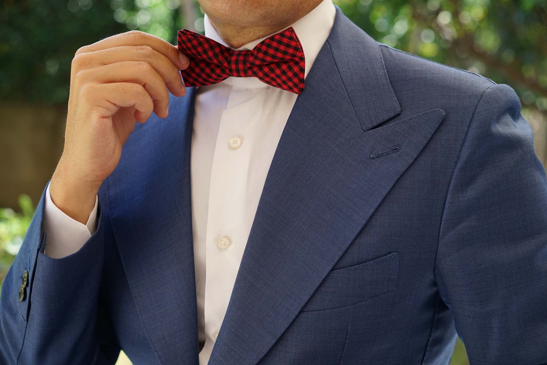 Red Belfast Gingham Bow Tie