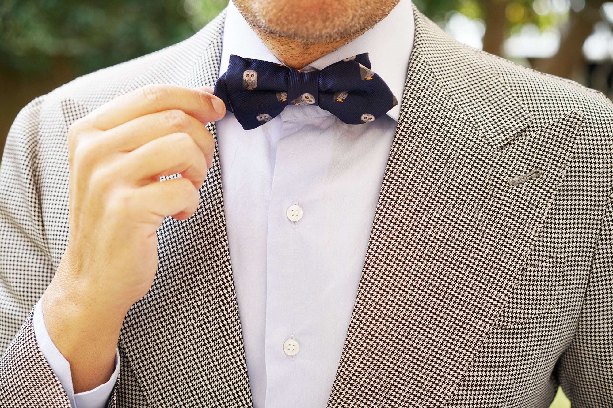 Southern Grey Owl Diamond Bow Tie