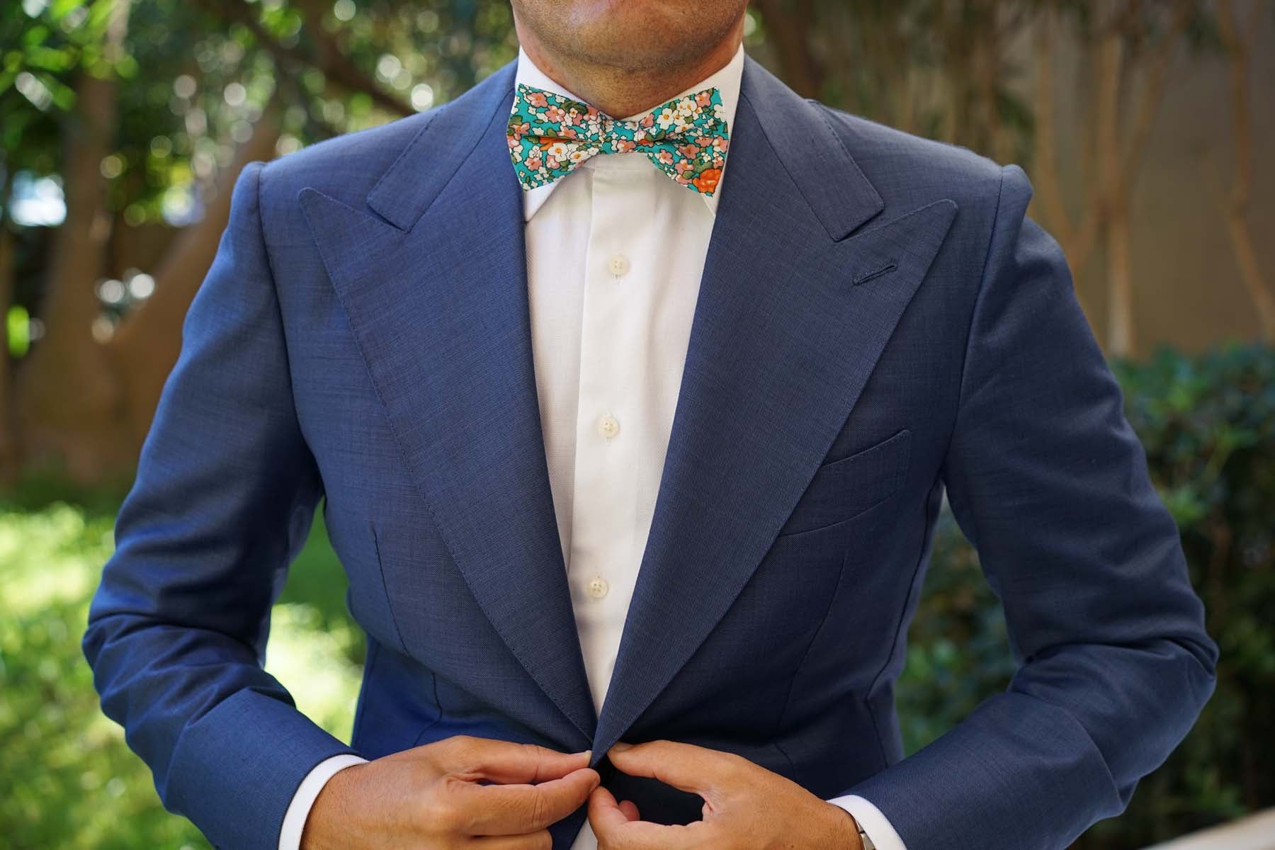 British Virgin Island Floral Bow Tie