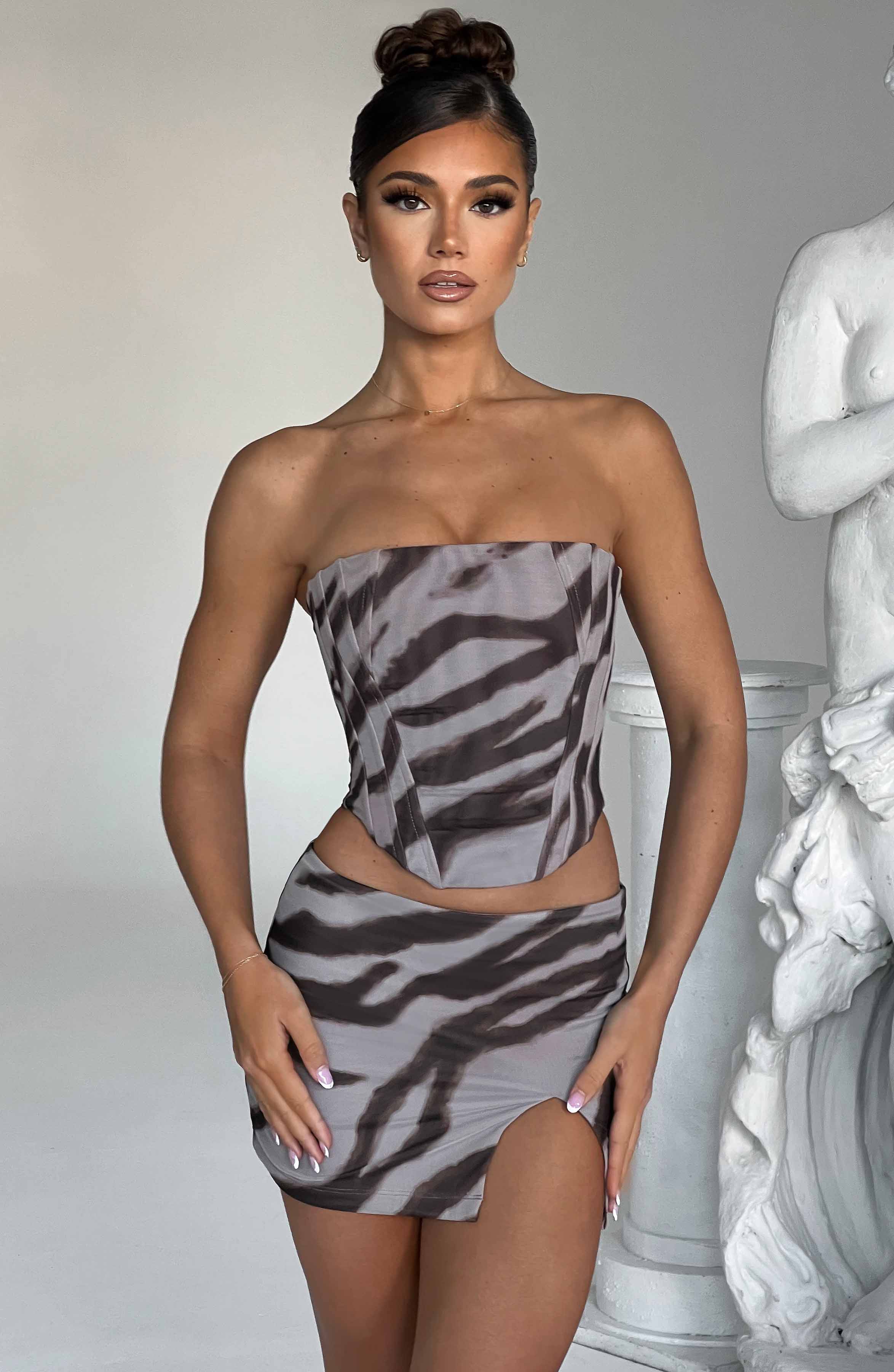 Cami Corset - Zebra Print