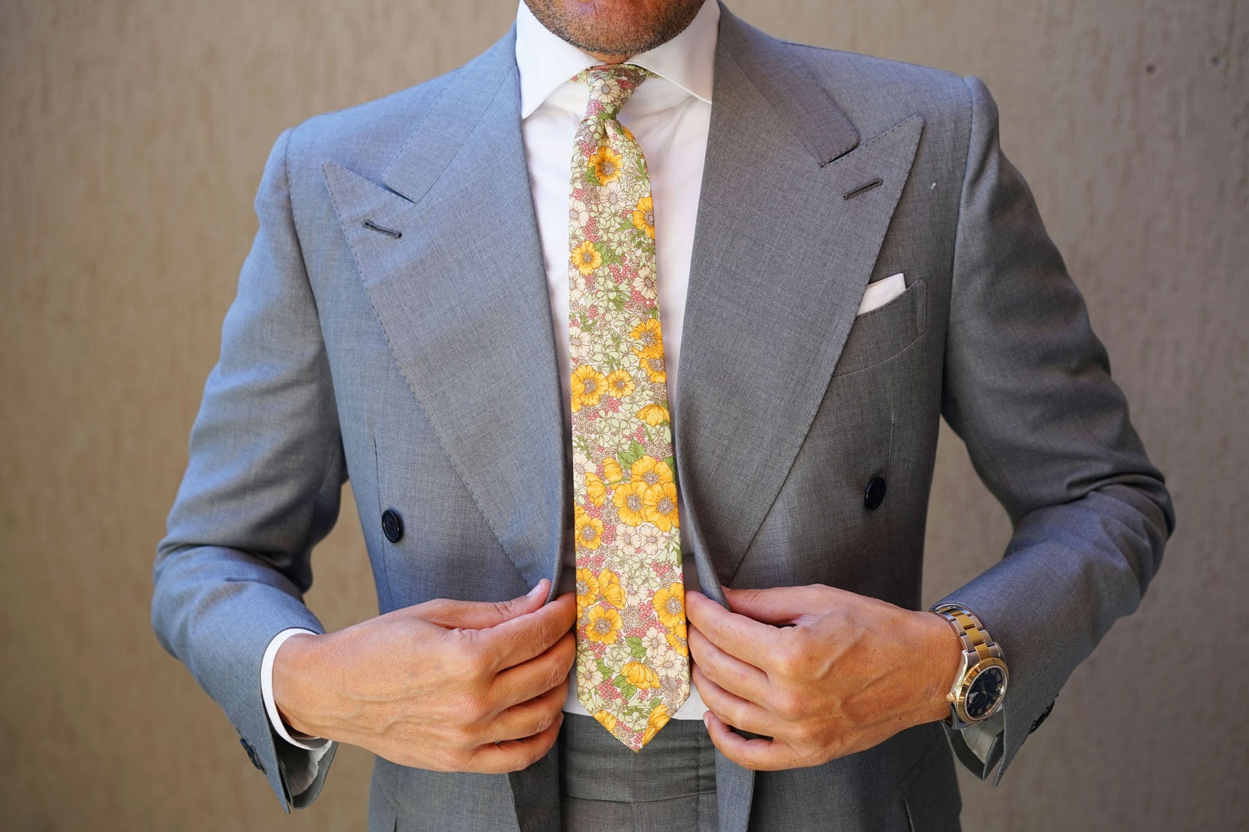 Jeju Island Floral Skinny Tie