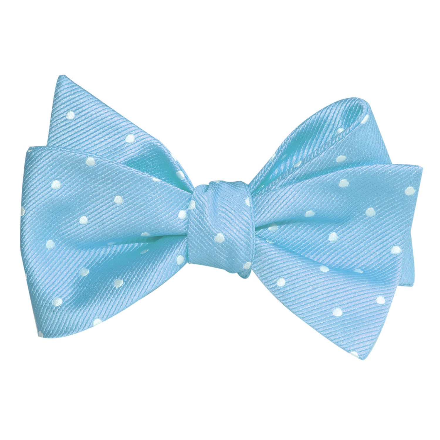 Sky Blue with White Polka Dots Self Tie Bow Tie