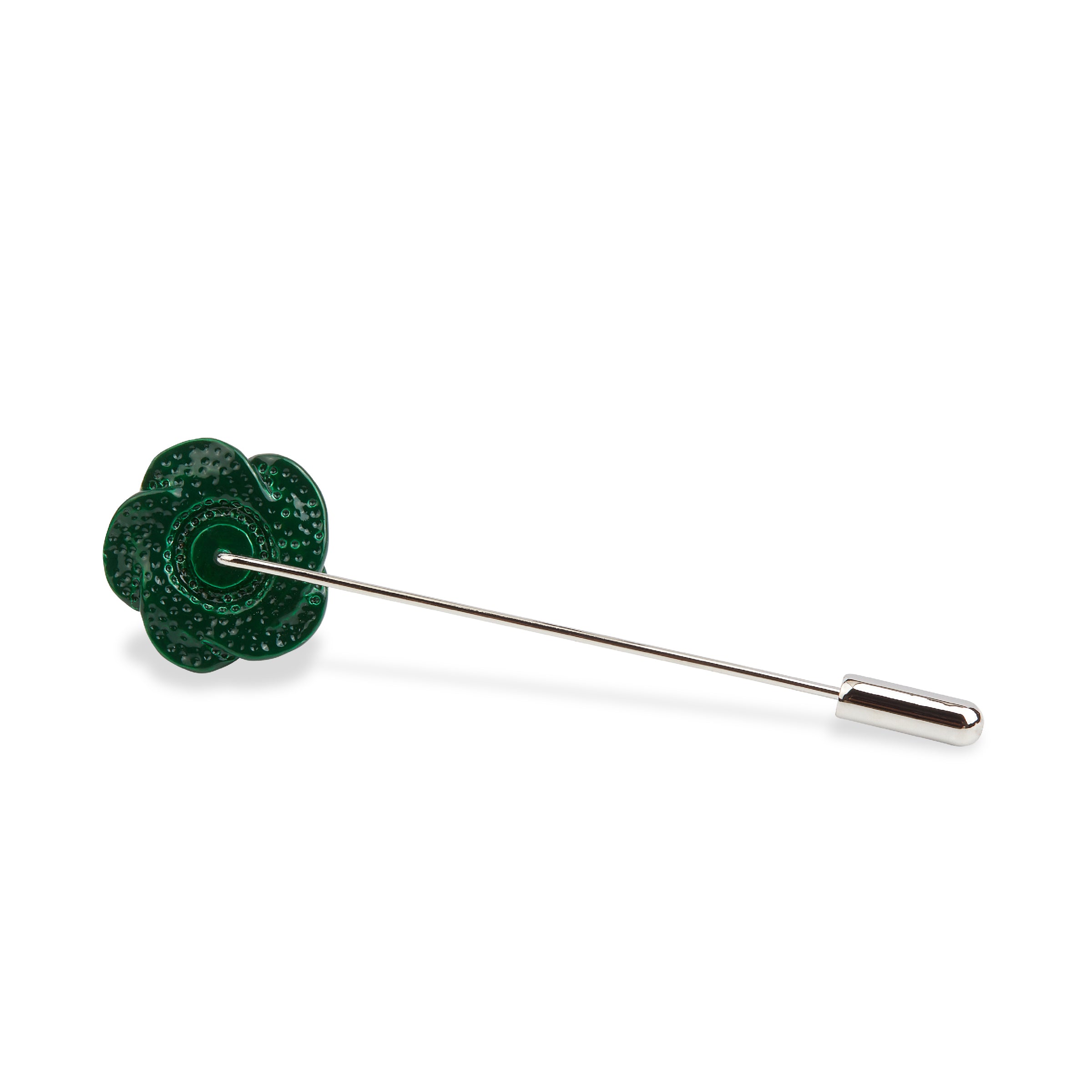 Emerald Green Rose Metal Lapel Pin