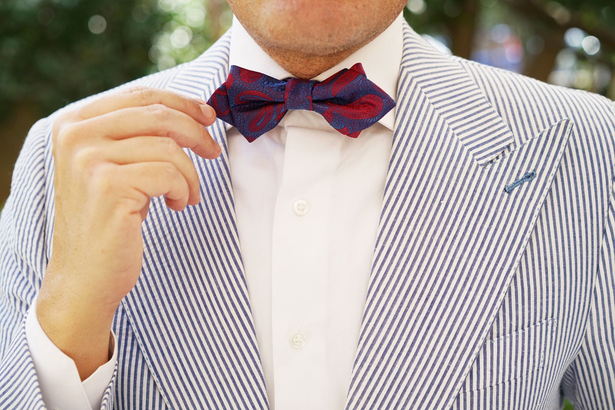 Paisley Purple and Red Diamond Bow Tie