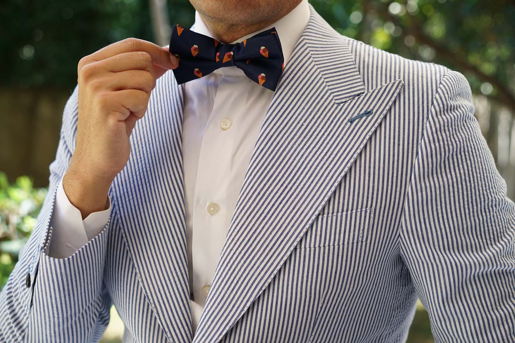 Neapolitan Ice Cream Cone Bow Tie