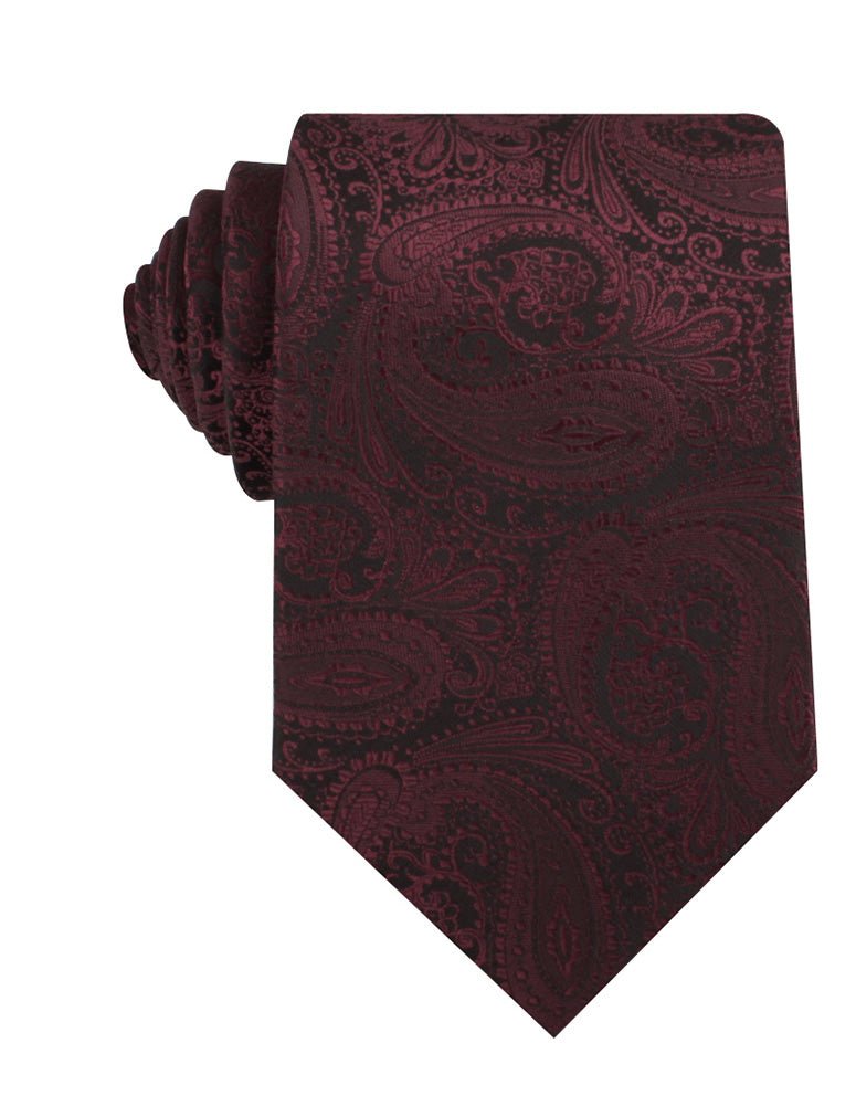 Mahogany Red Paisley Necktie