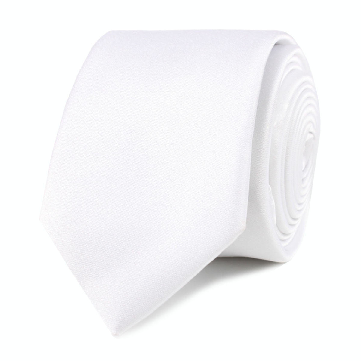 White Satin Skinny Tie