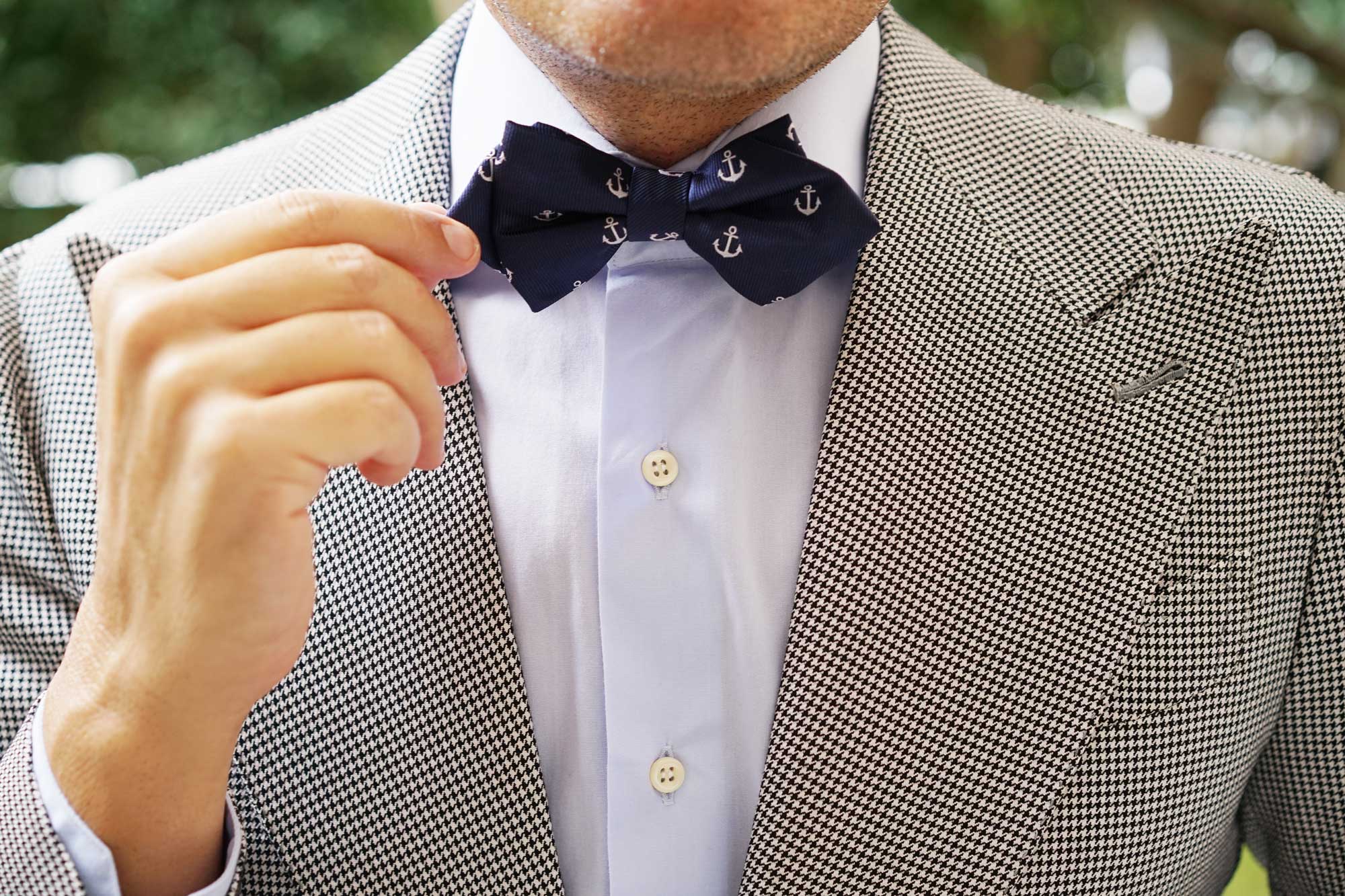 The OTAA Navy Blue Anchor Diamond Bow Tie