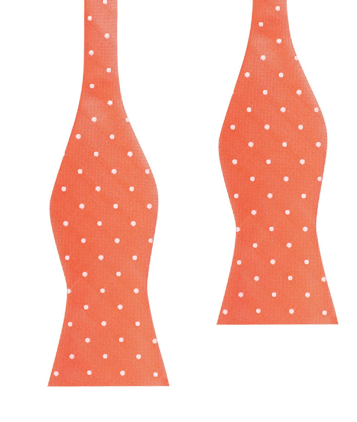 Coral Orange with White Polka Dots Self Tie Bow Tie