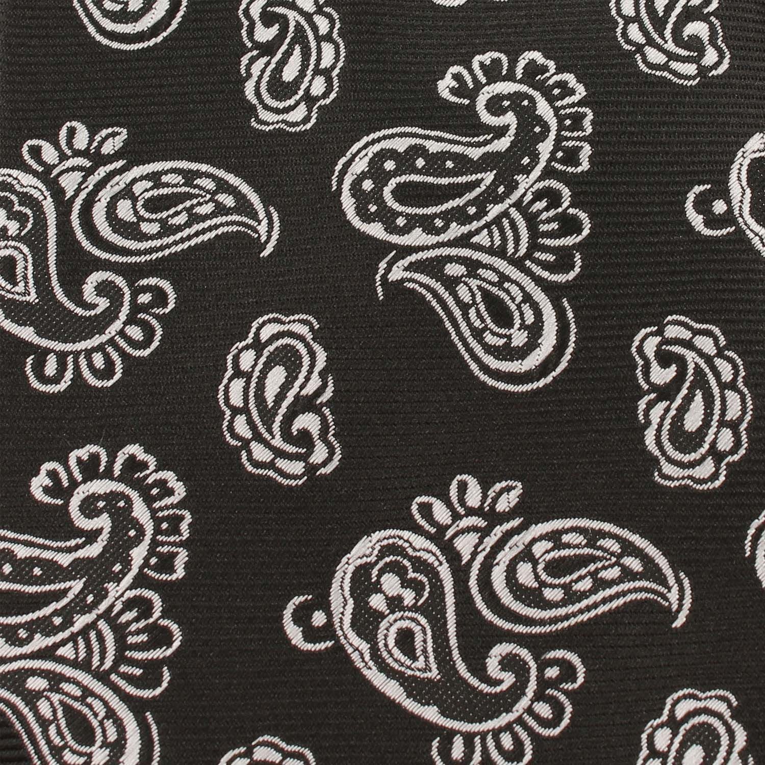 Paisley Coal Black Pocket Square