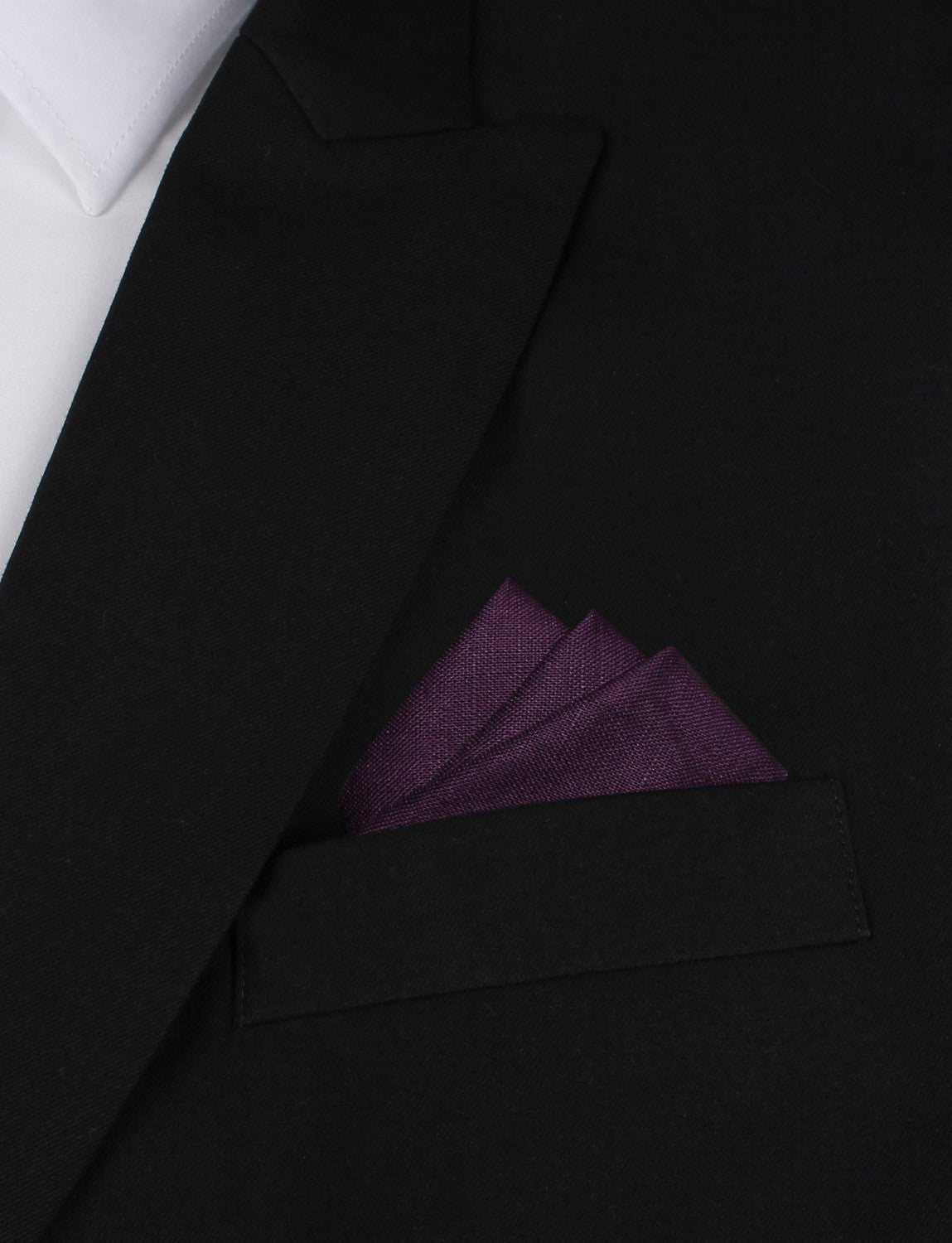 Purple Plum Slub Linen Pocket Square