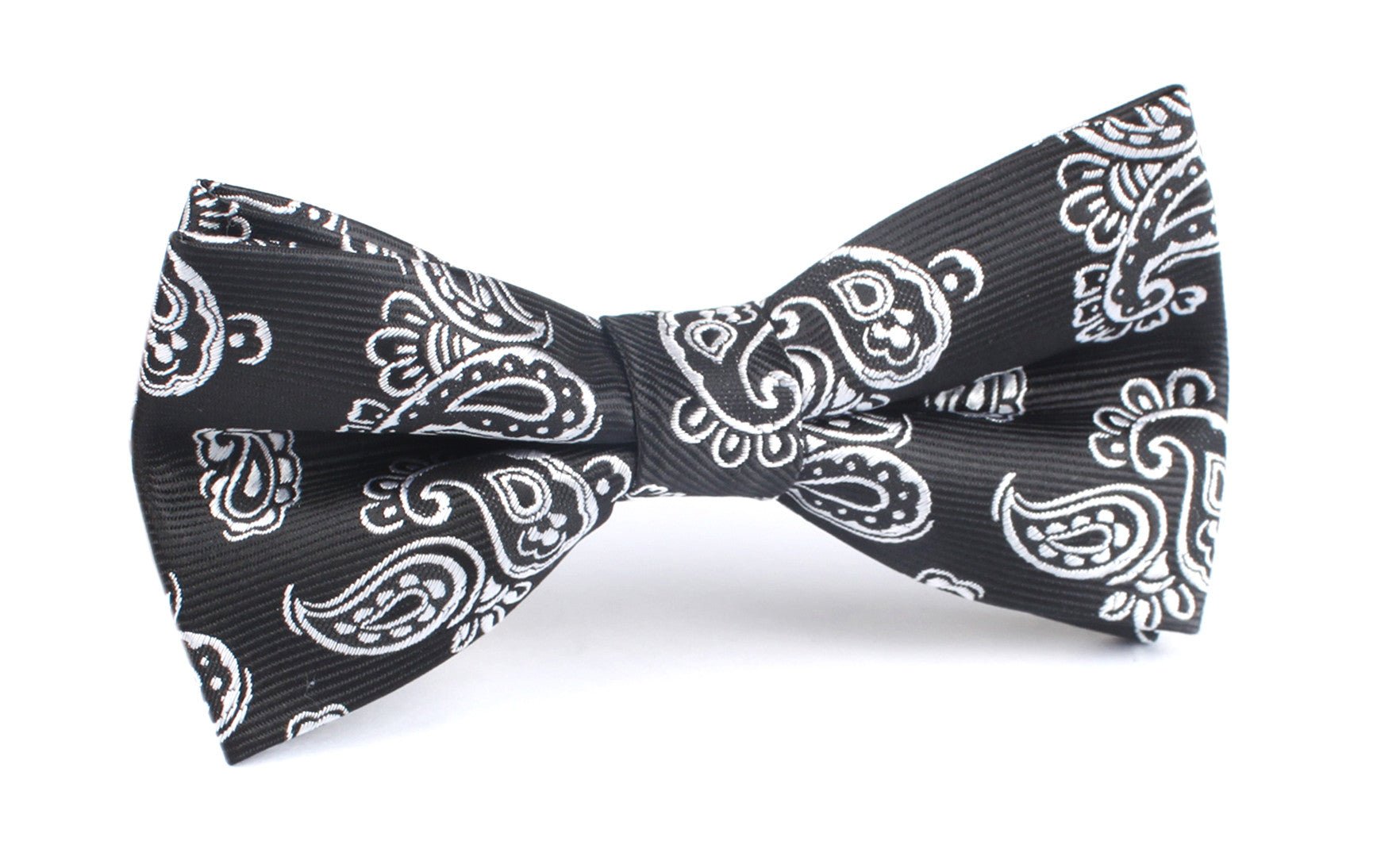 Paisley Coal Black Bow Tie