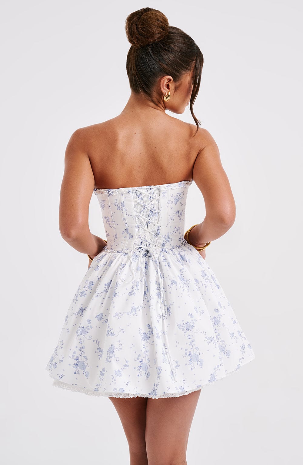 Maeve Mini Dress - Blue Ditsy Print