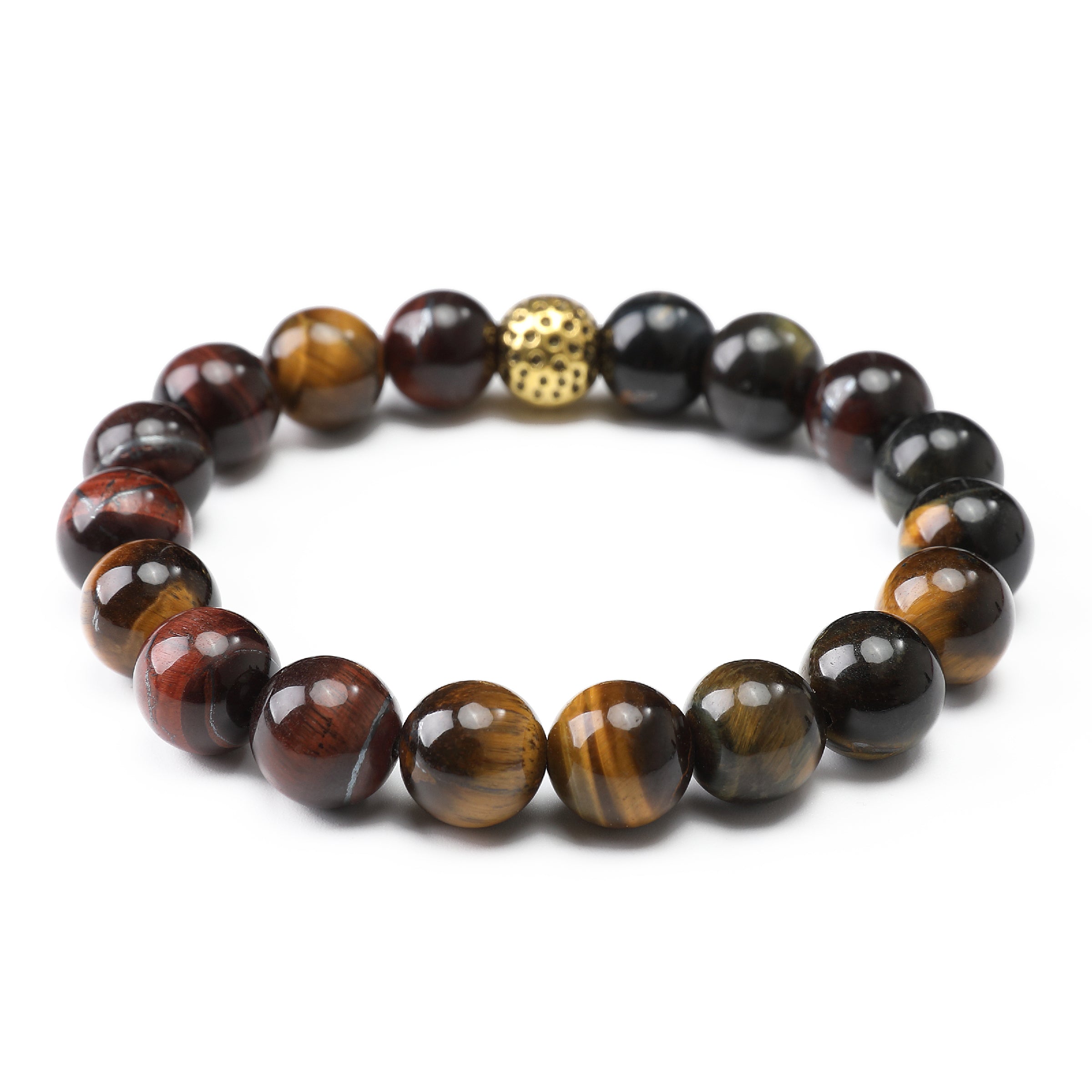 Oak Tiger's Eye Gold Lava Bracelet