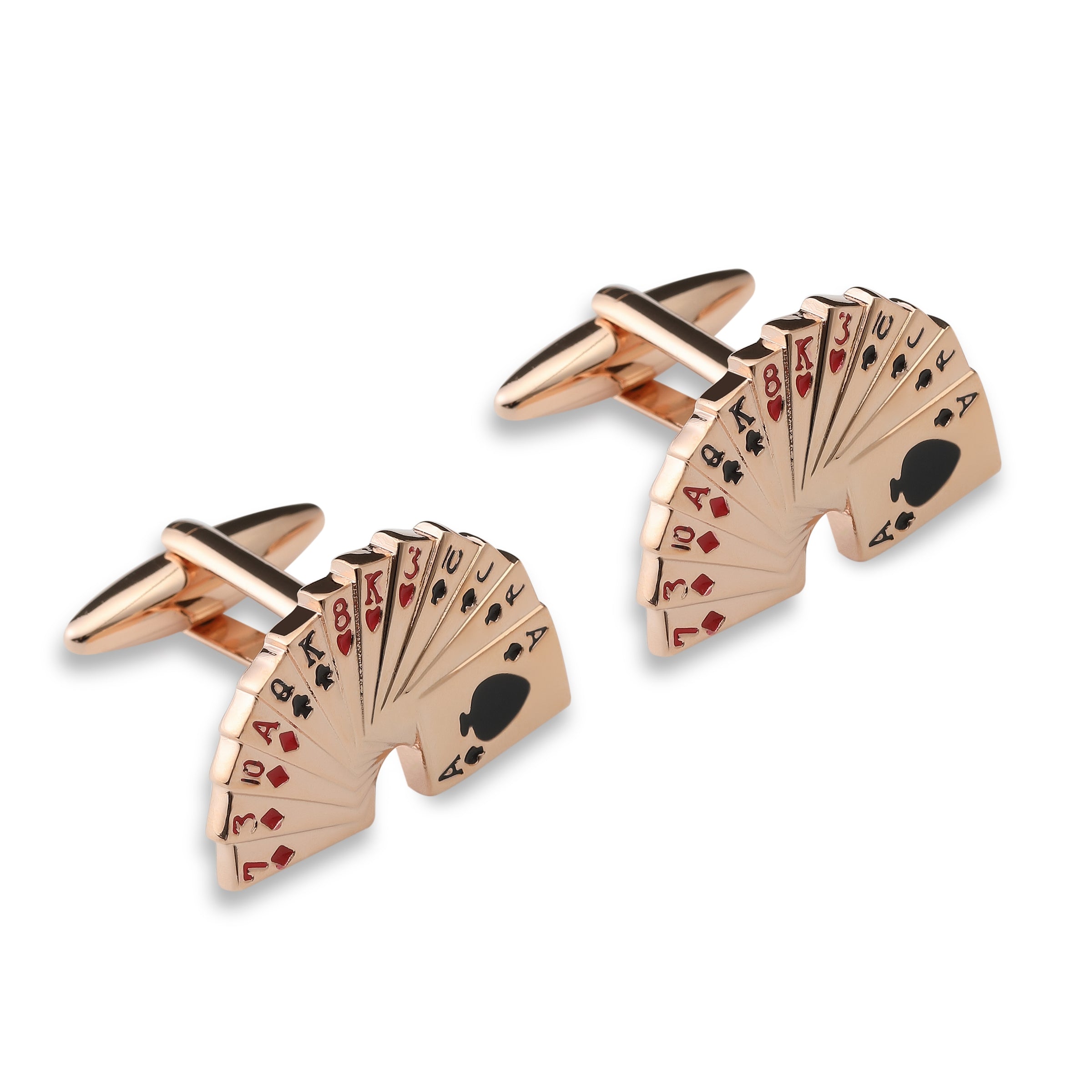 Royal Flush Rose Gold Cufflinks