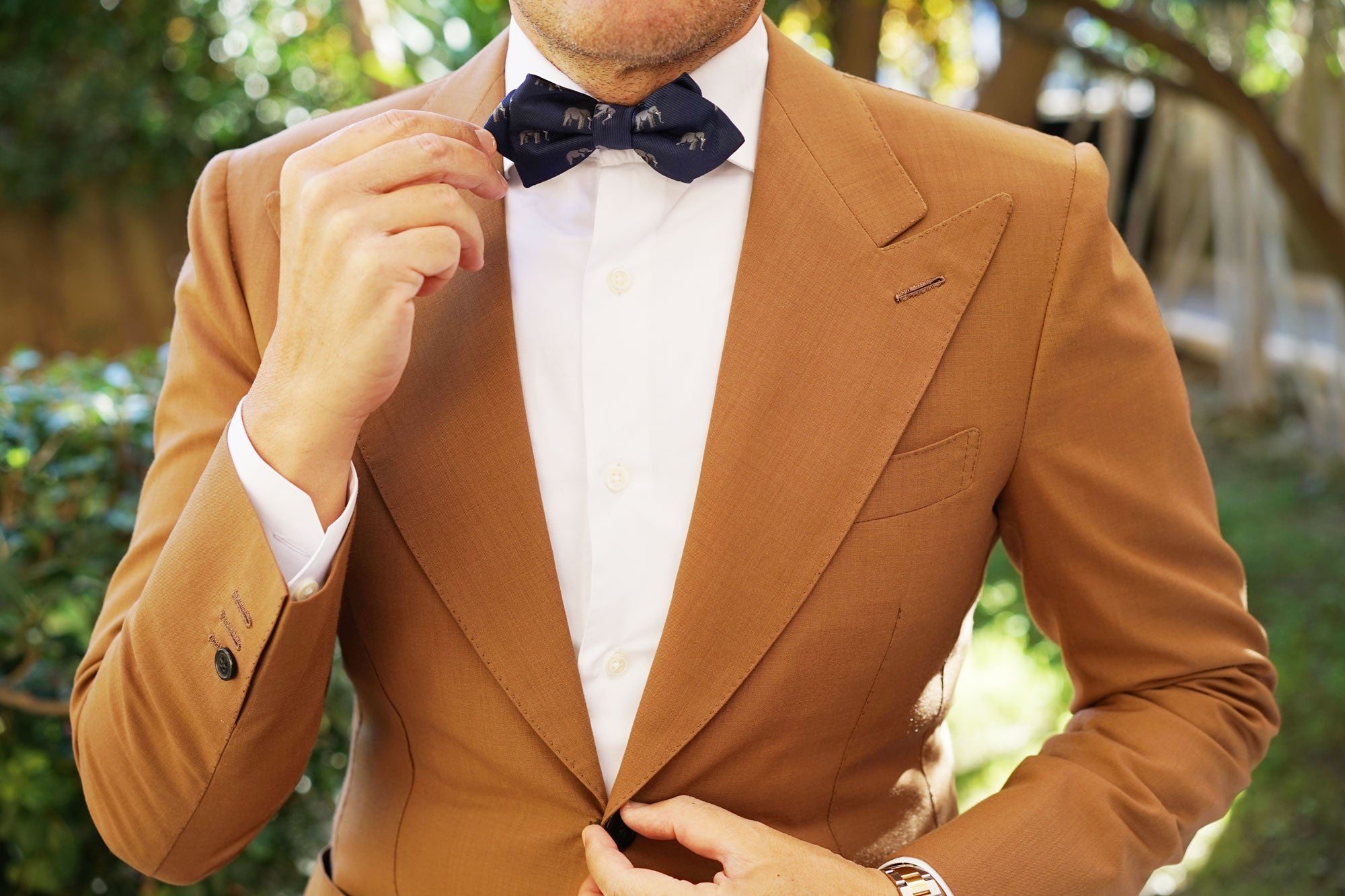 African Forest Elephant Diamond Bow Tie