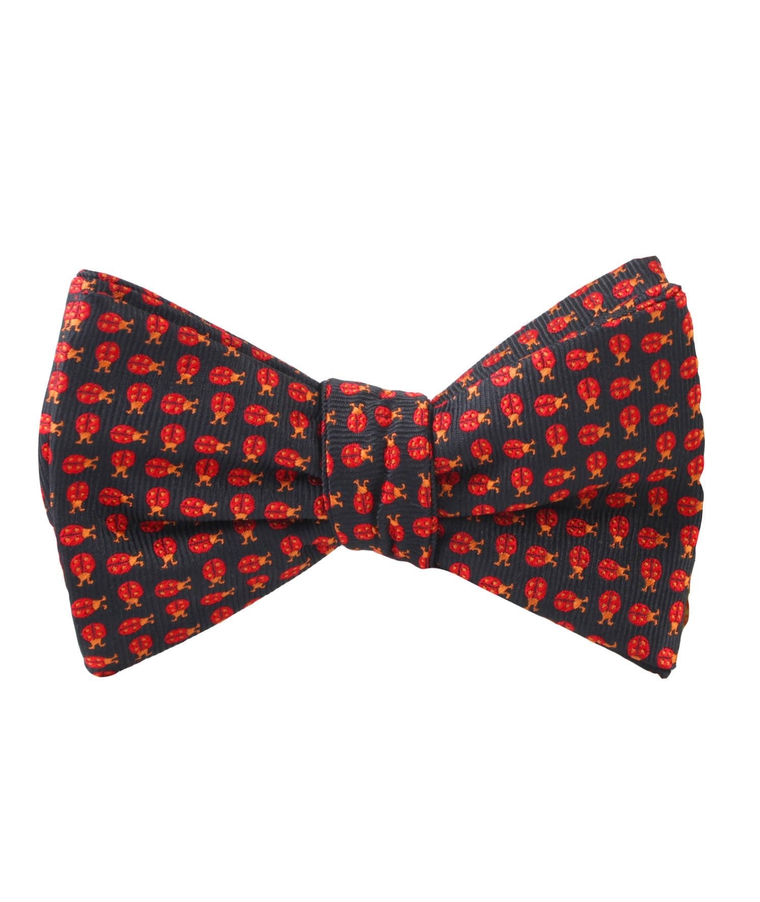 Coquelicot Red Beetle Self Bow Tie