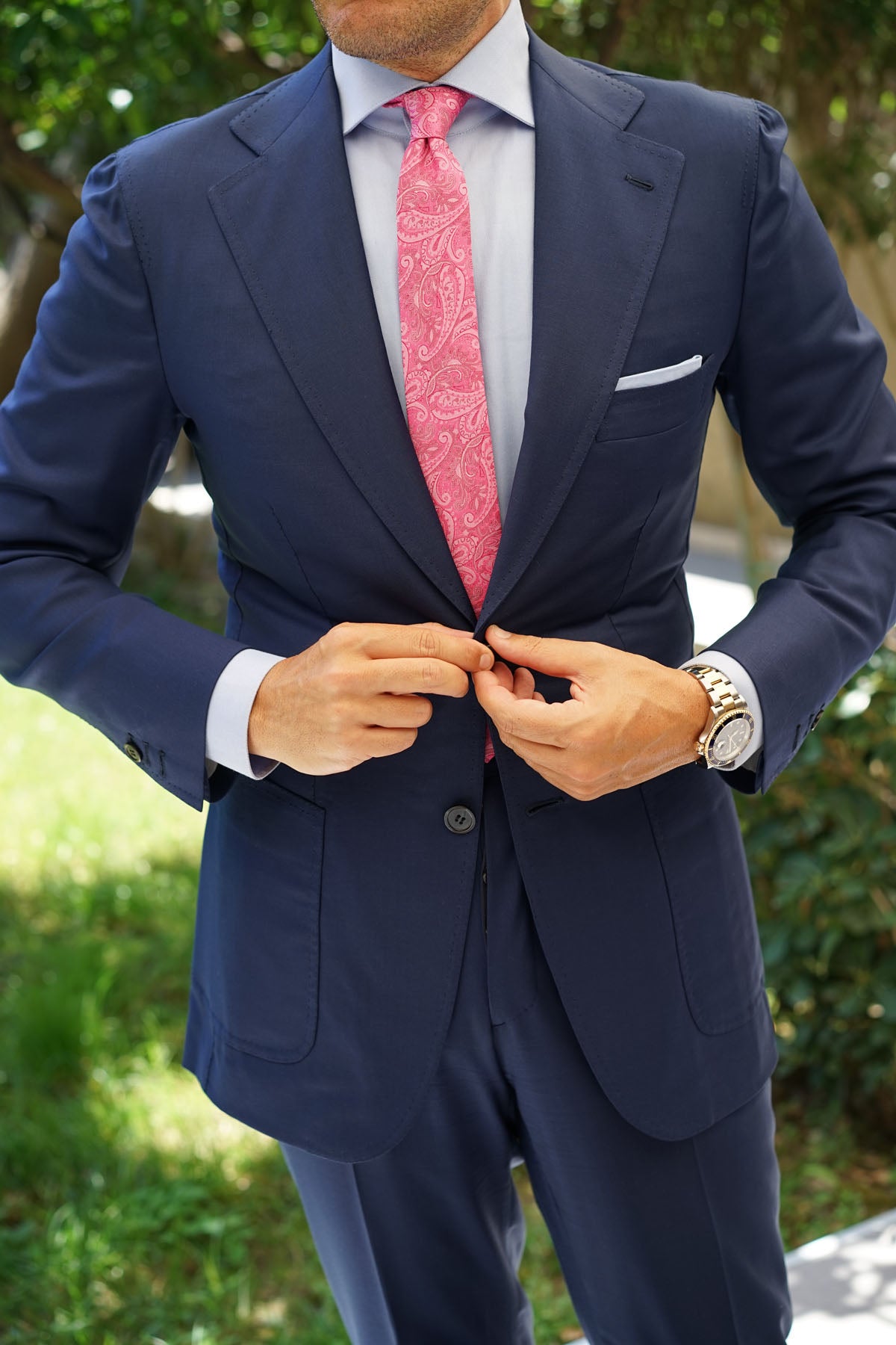 Paisley Pink - Skinny Tie