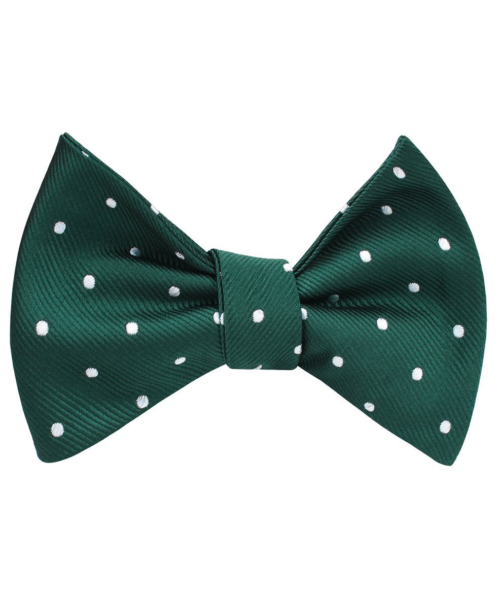 Forest Green Polka Self Bow Tie