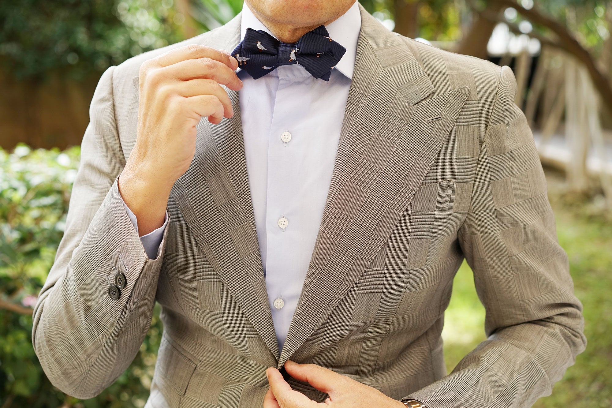 Seagull Bird Diamond Bow Tie