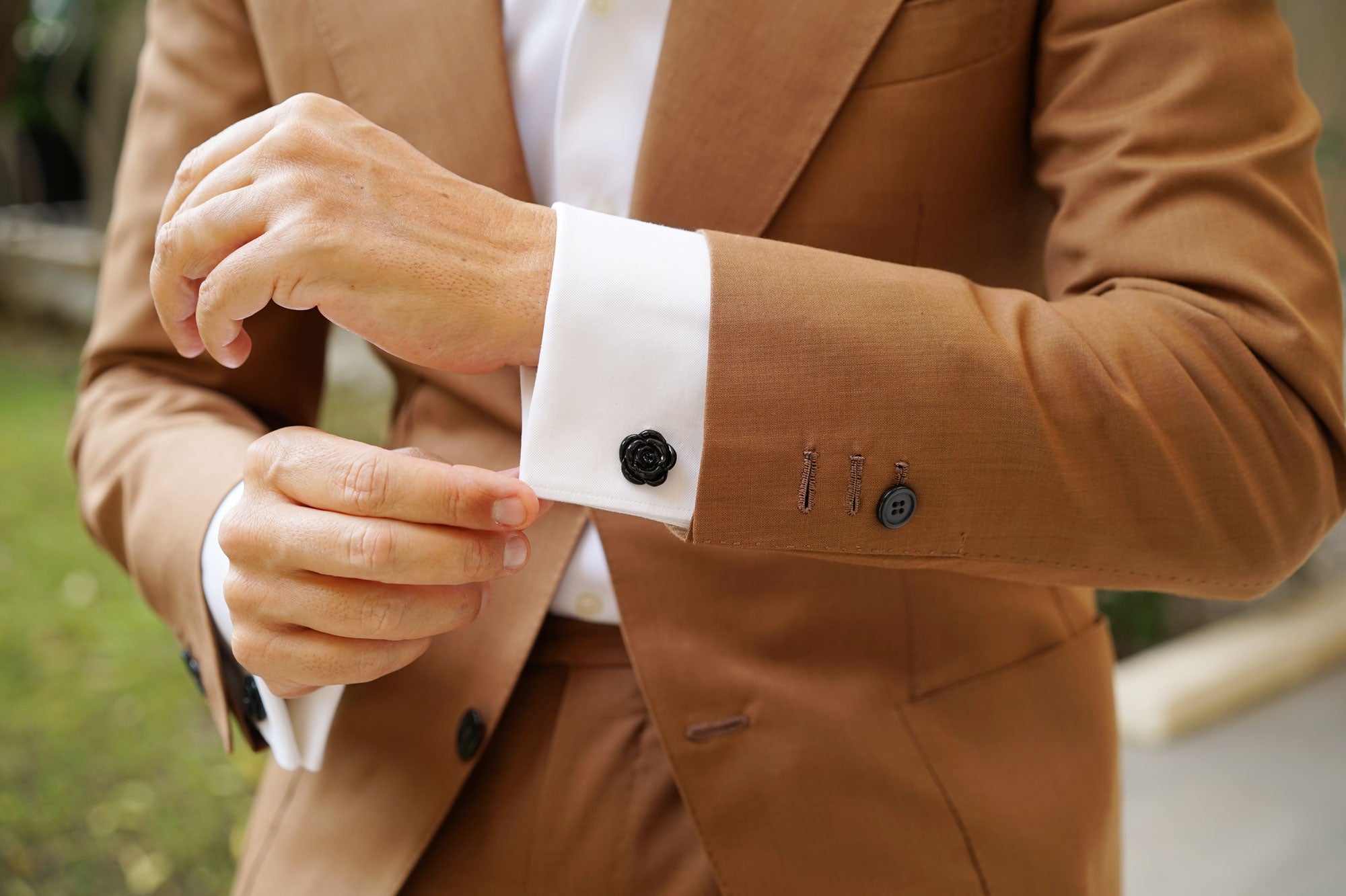 Black Rose Metal Cufflinks