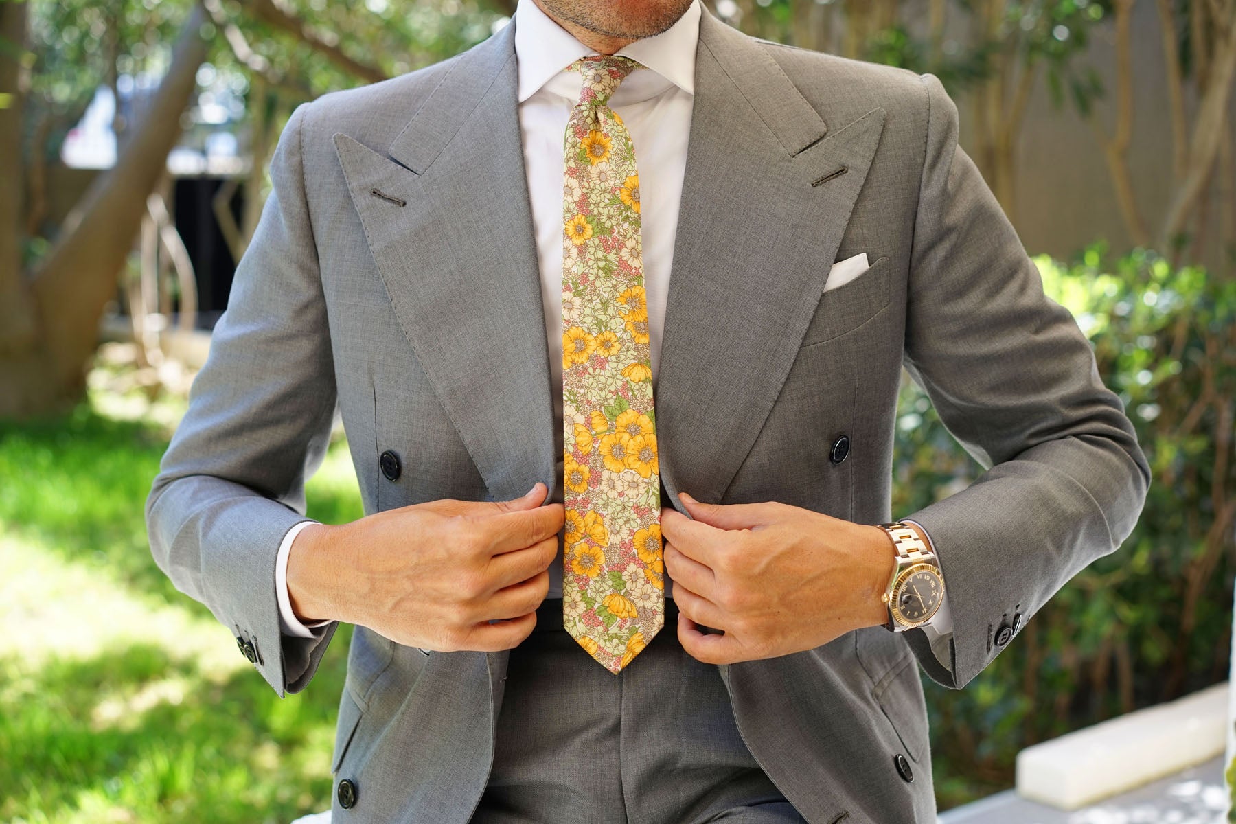 Jeju Island Floral Skinny Tie