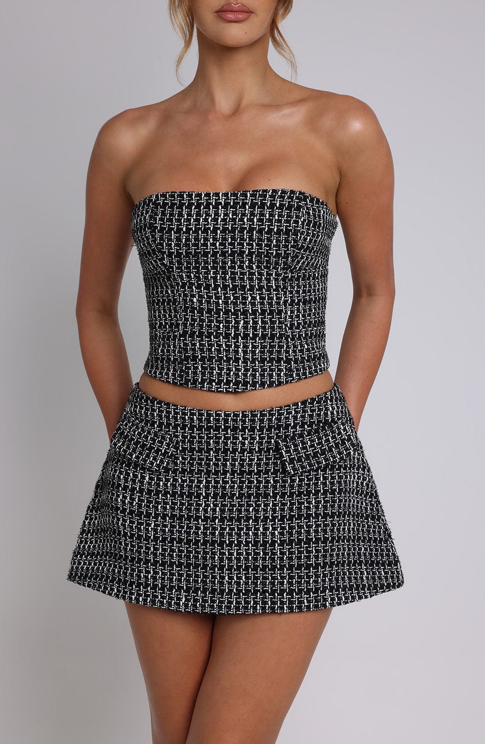 Tabitha Mini Skirt - Black/White