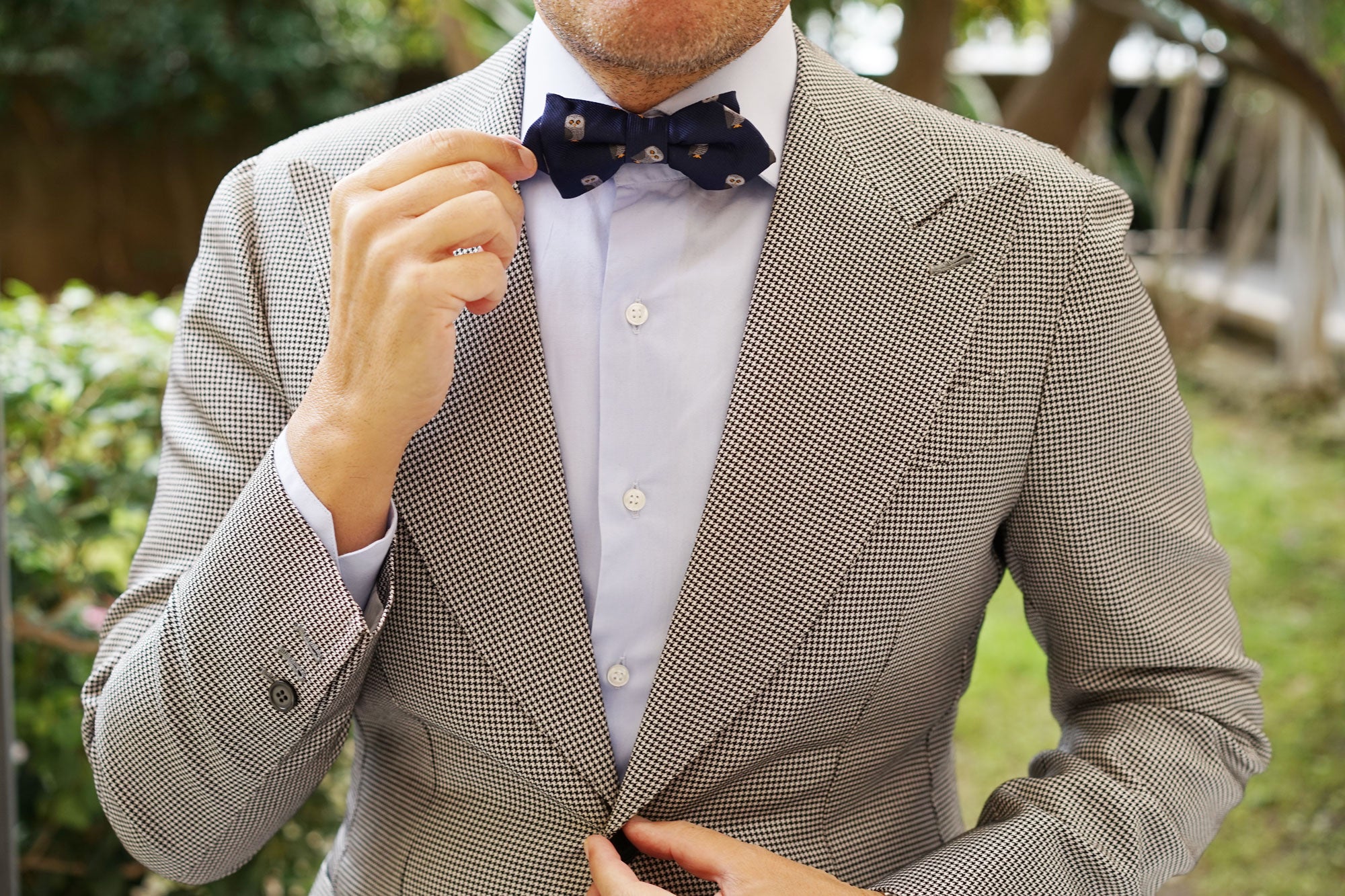 Southern Grey Owl Diamond Bow Tie