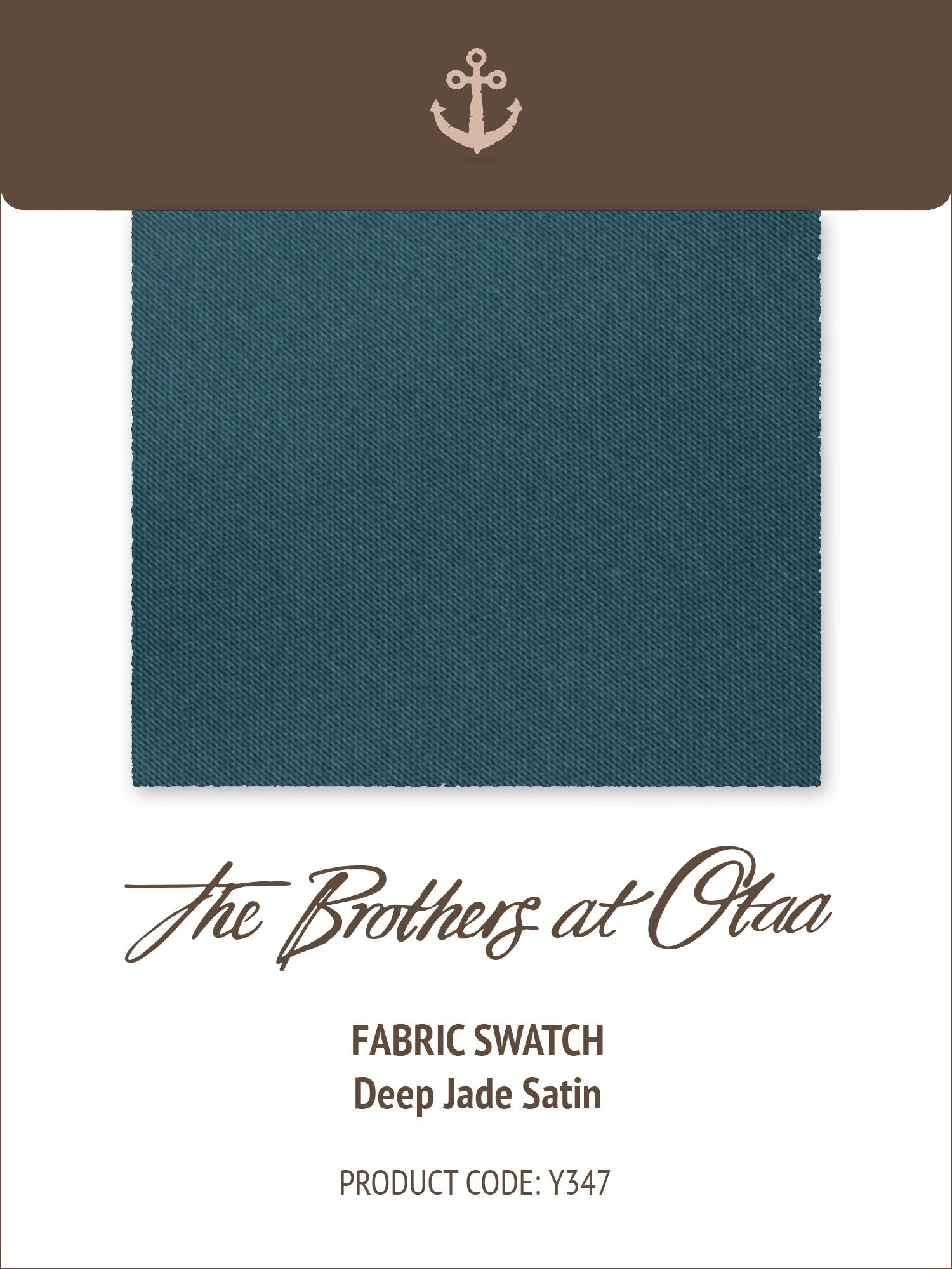 Fabric Swatch (Y347) - Deep Jade Satin