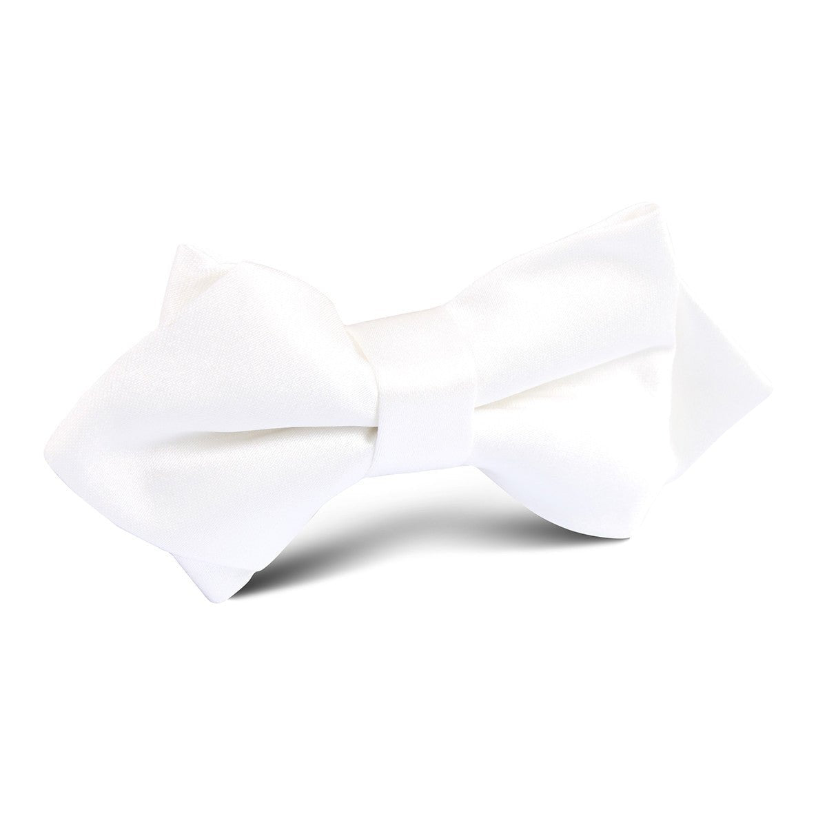 Ivory Satin Diamond Bow Tie