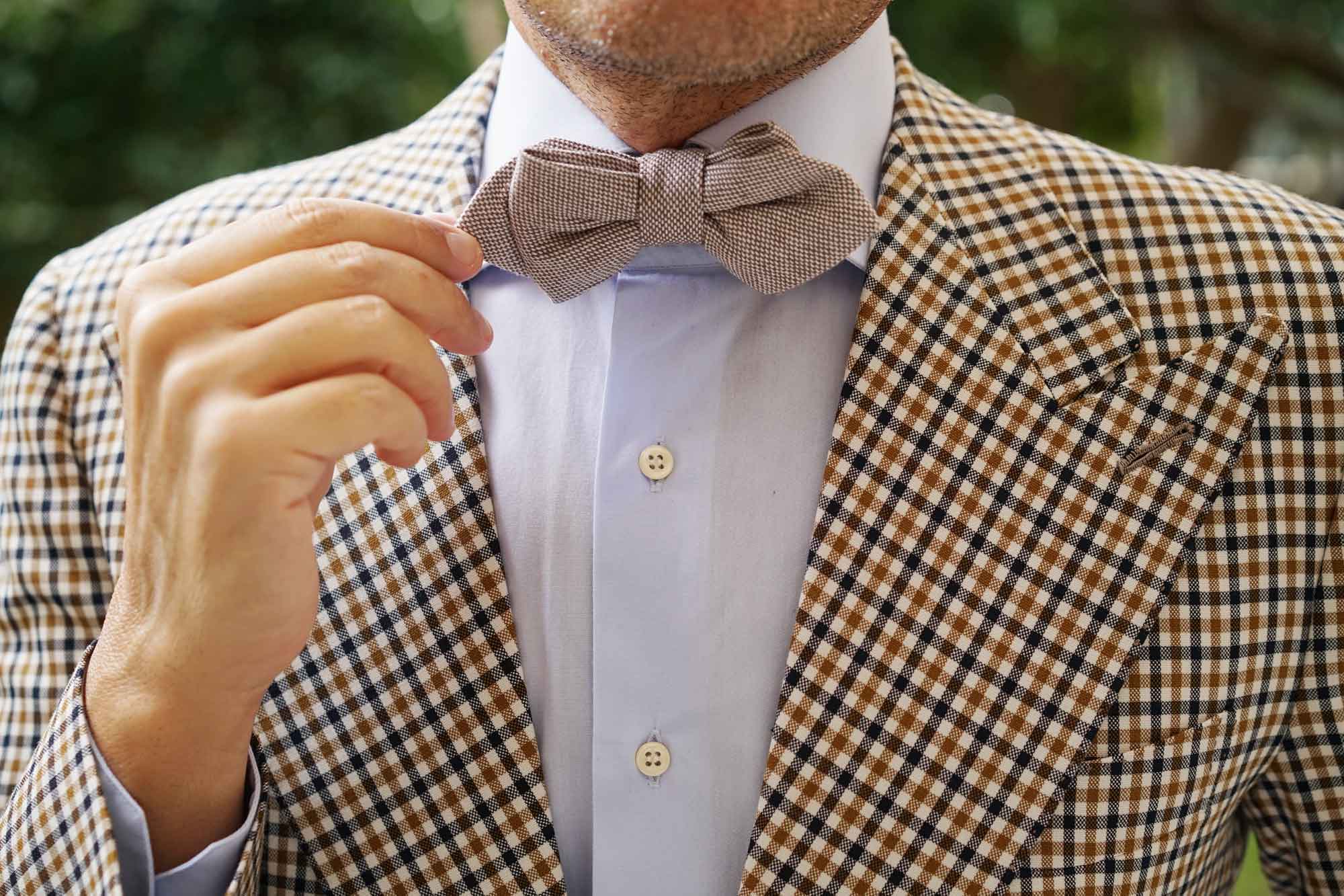 Greyjoy Sharkin Linen Diamond Bow Tie