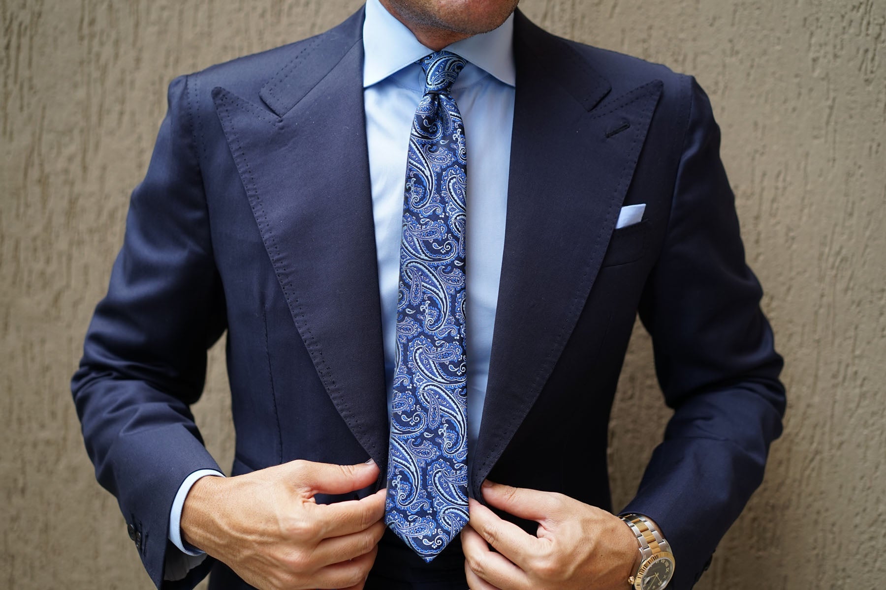 Paisley Black and Blue Skinny Tie