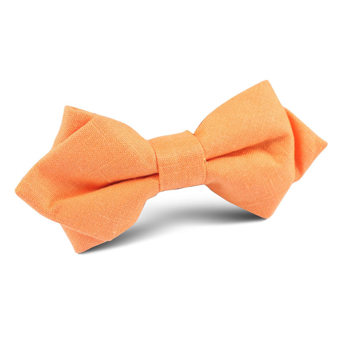 Orange Amber Slub Linen Diamond Bow Tie