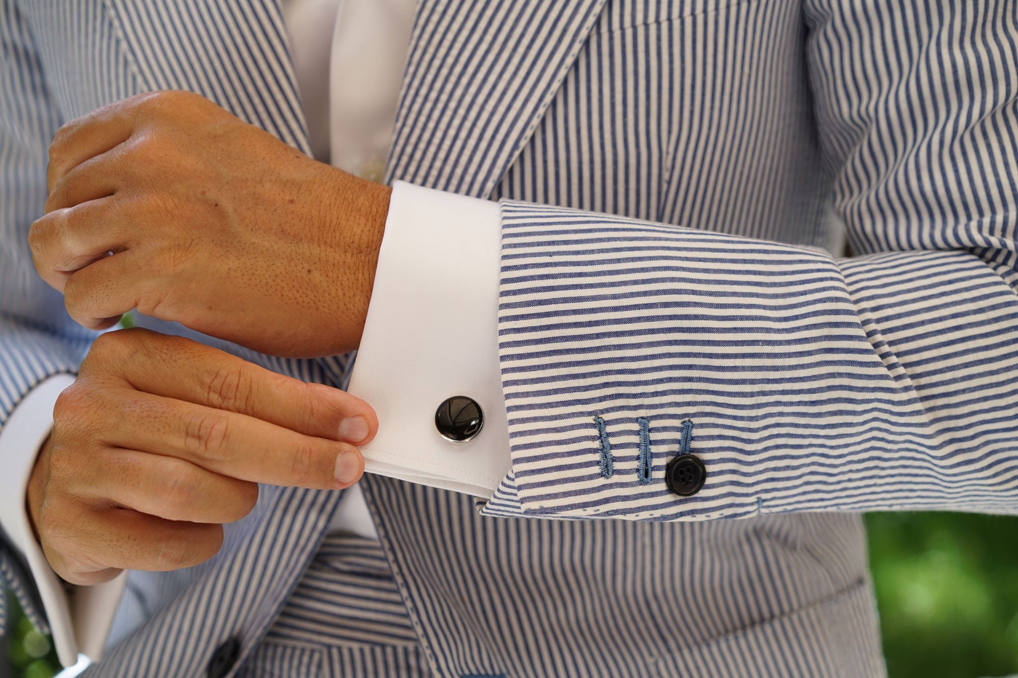 The Black Pearl Silver Cufflinks