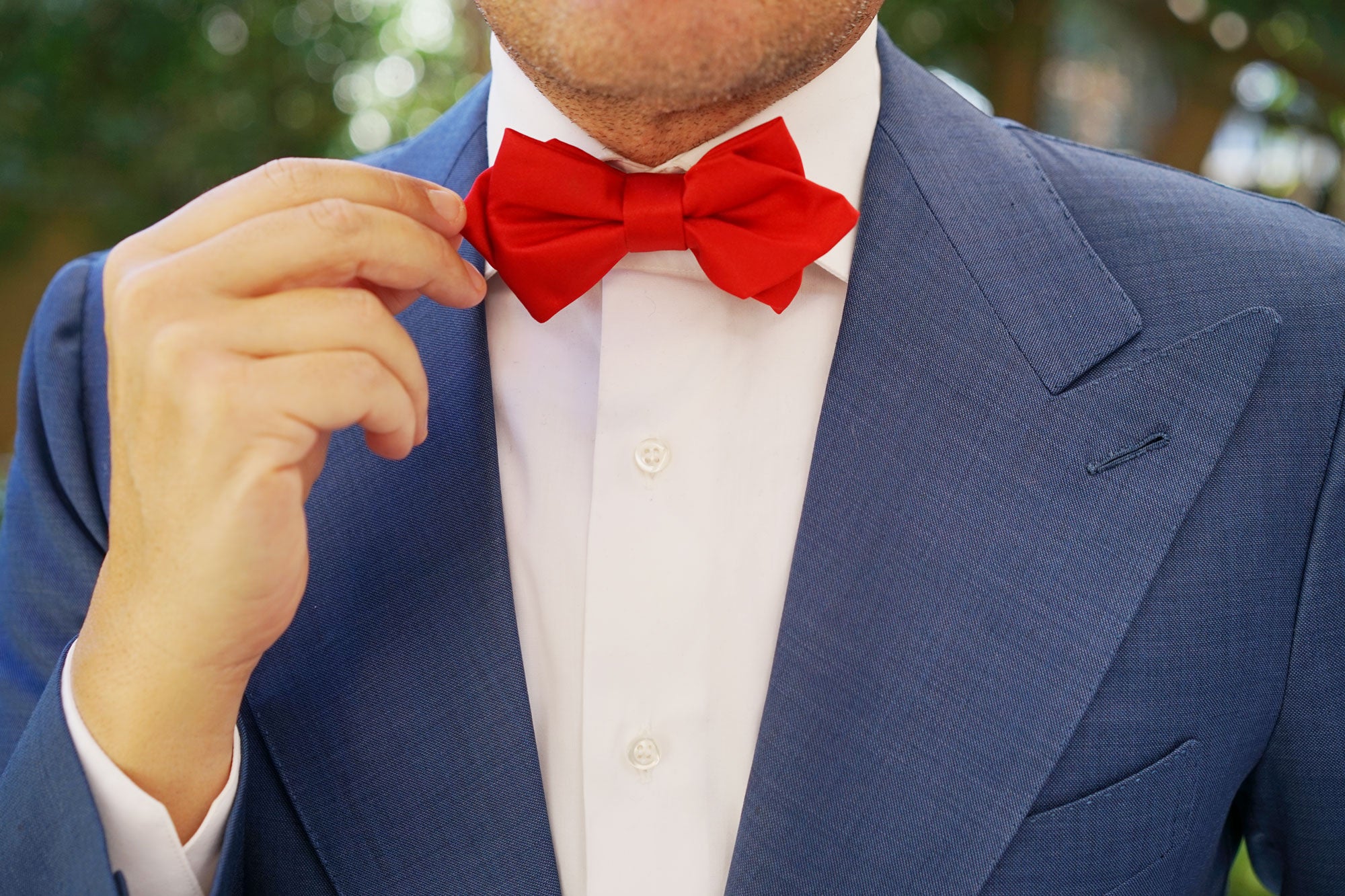 Red Maroon Diamond Bow Tie