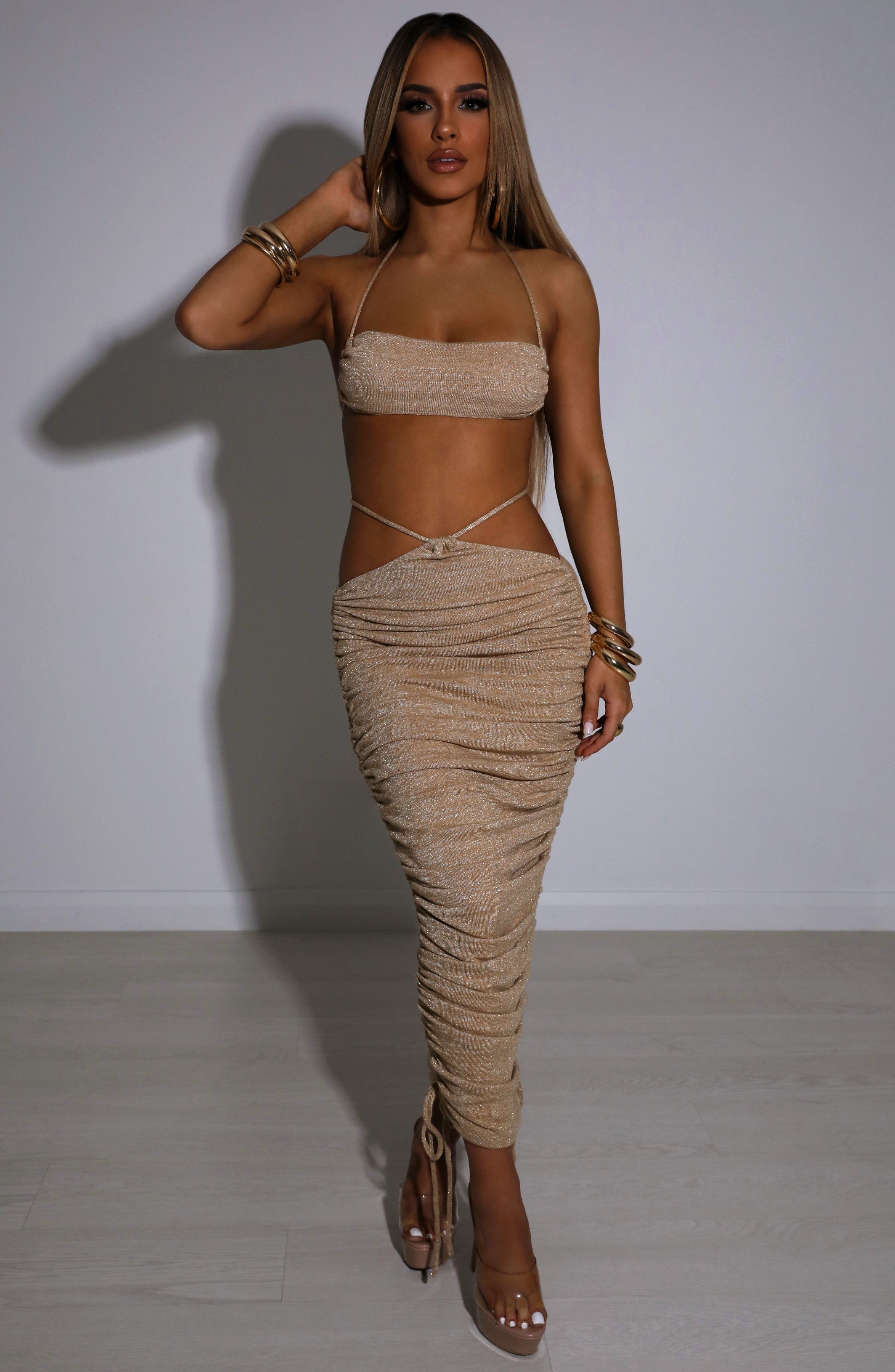 Valencia Maxi Skirt - Gold Sparkle