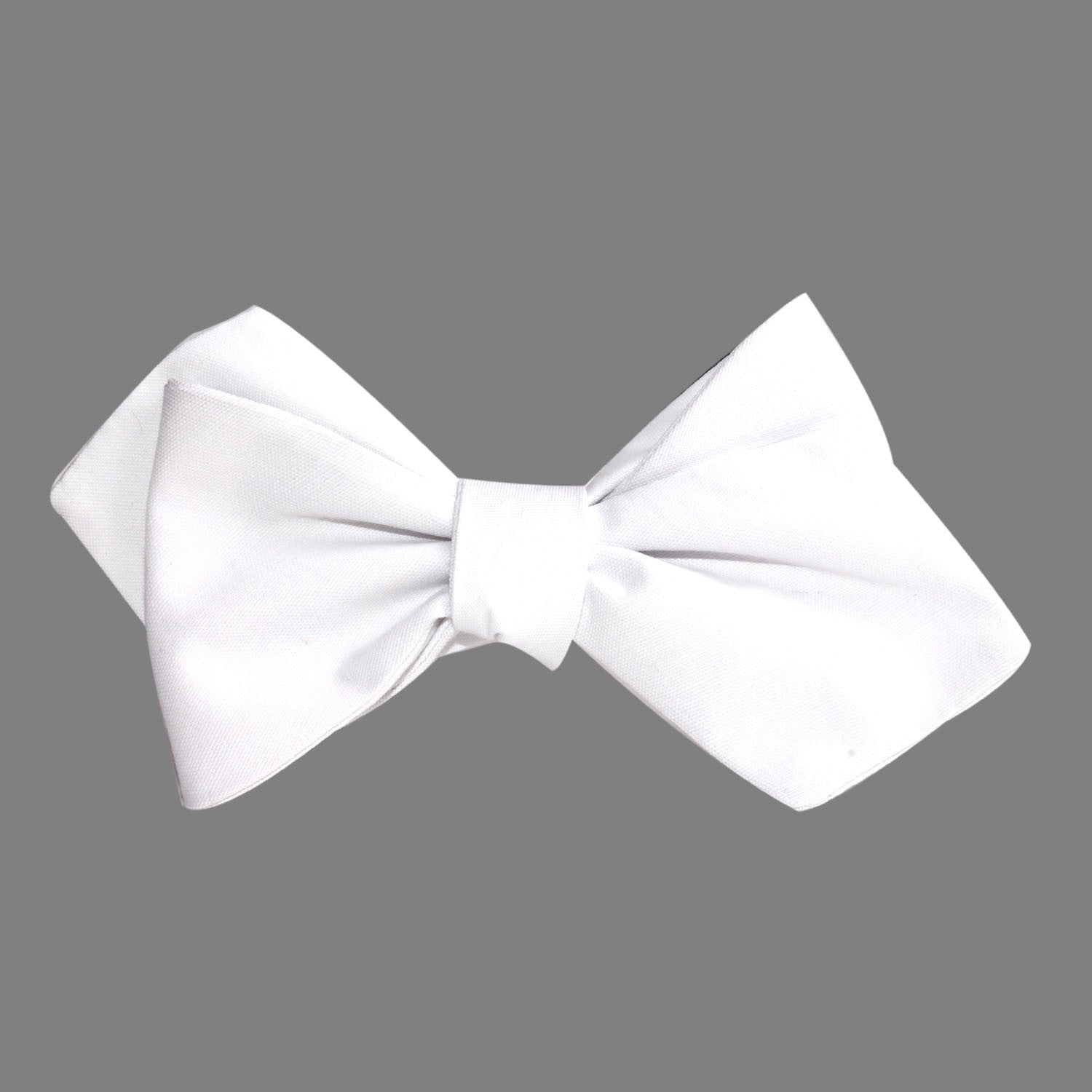 The OTAA White Cotton Self Tie Diamond Tip Bow Tie