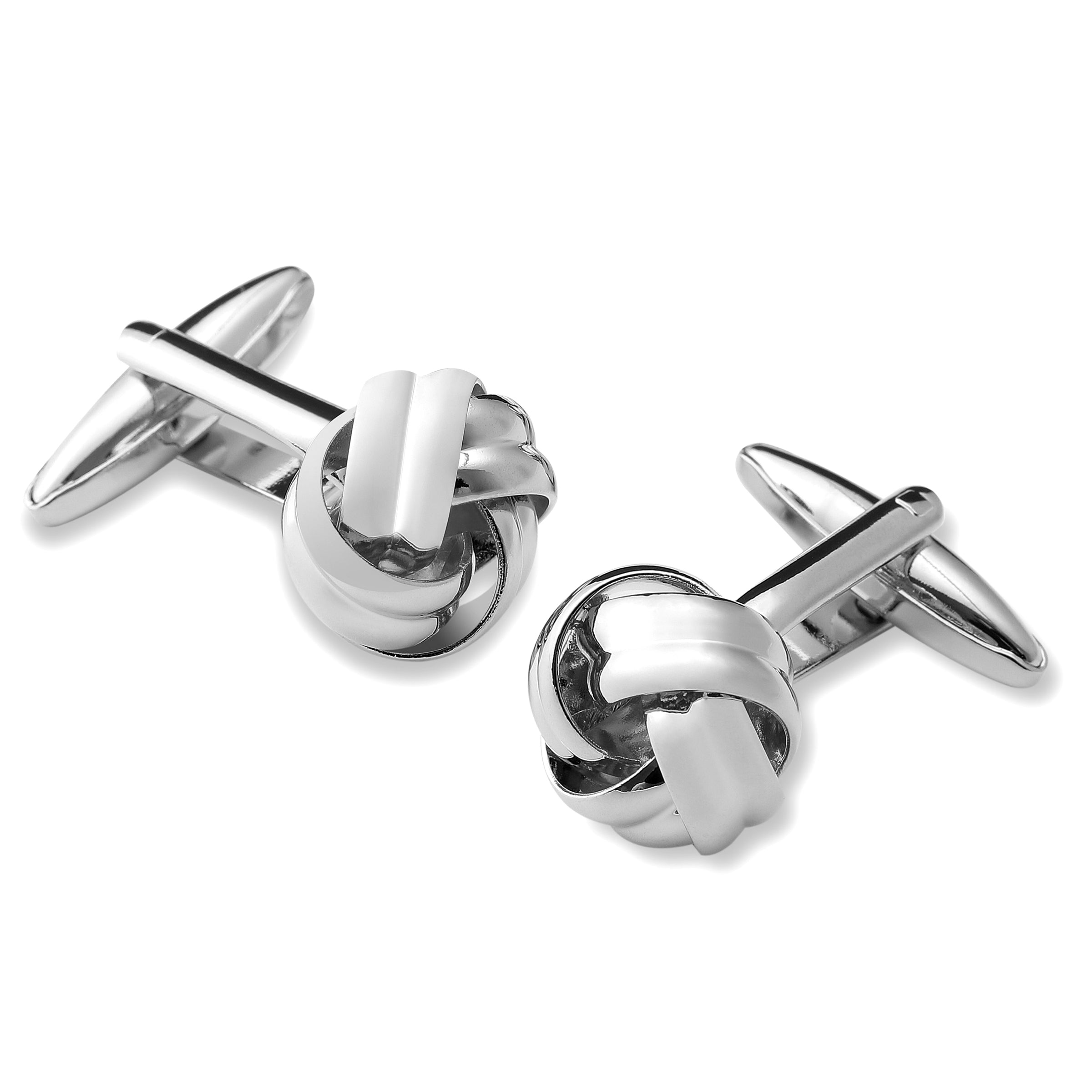 Silver Elegance Knot Cufflinks