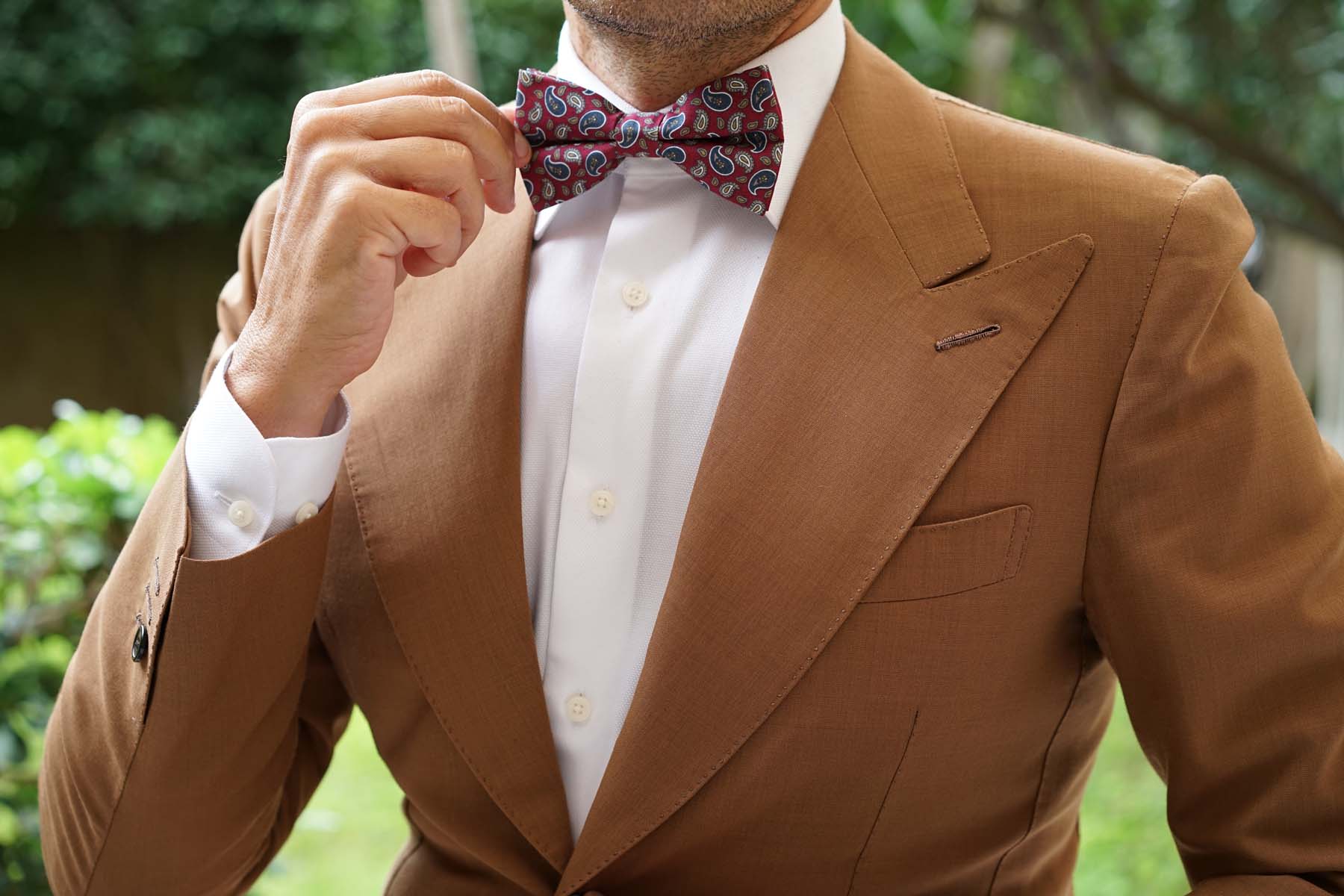 Shah of Iran Burgundy Paisley Bow Tie