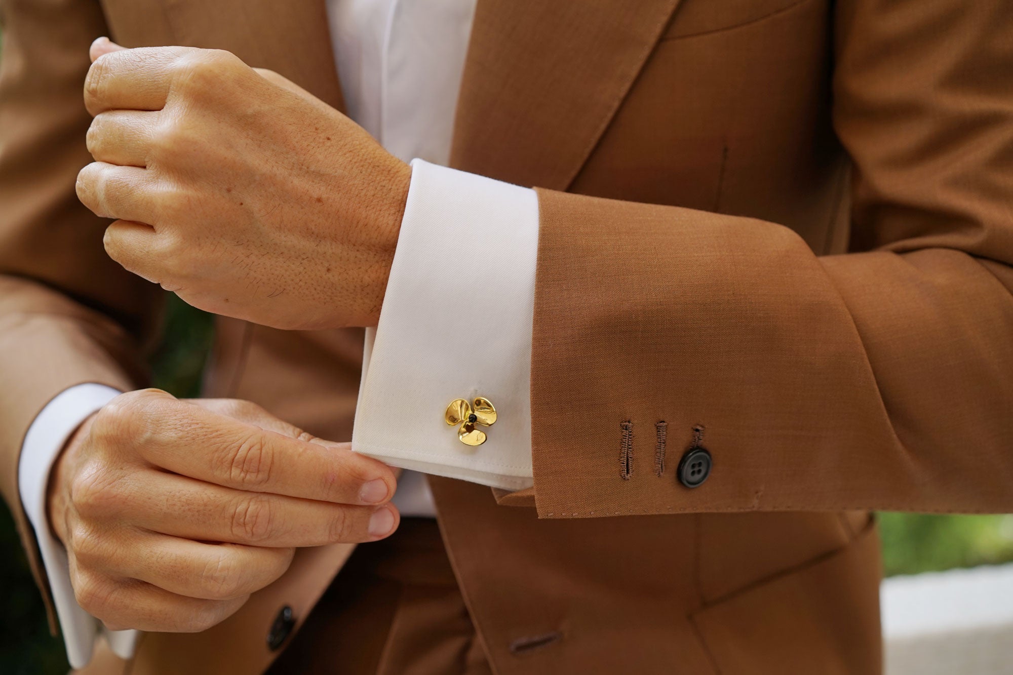 Gold Montego Fan Cufflinks