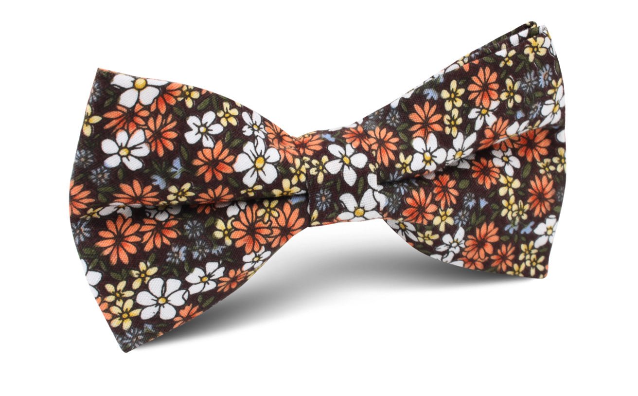 Arancia Bruciata Floral Bow Tie