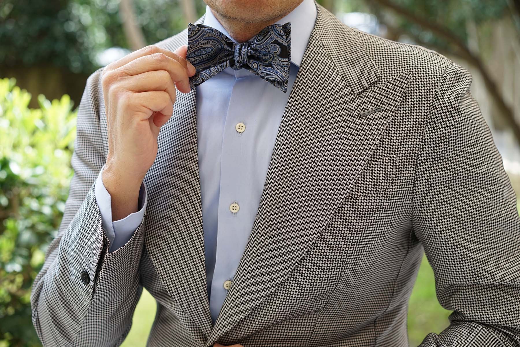 Paisley Blue - Bow Tie (Untied)